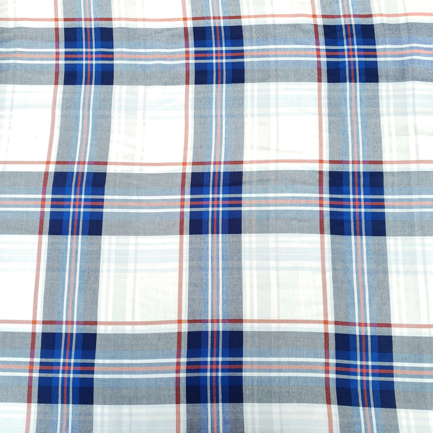 BRUSHED BLUE PLAID SHIRTING