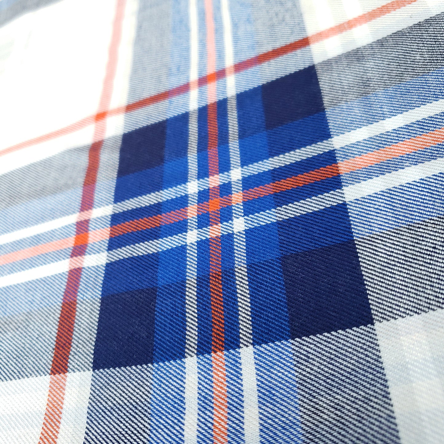BRUSHED BLUE PLAID SHIRTING