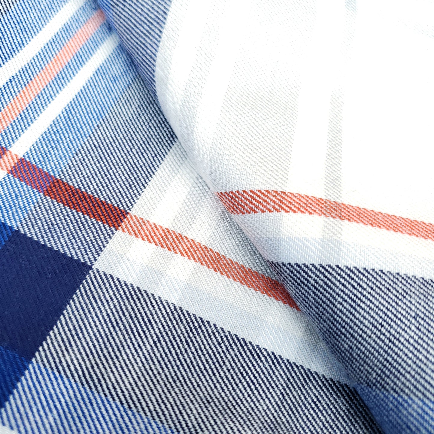 BRUSHED BLUE PLAID SHIRTING