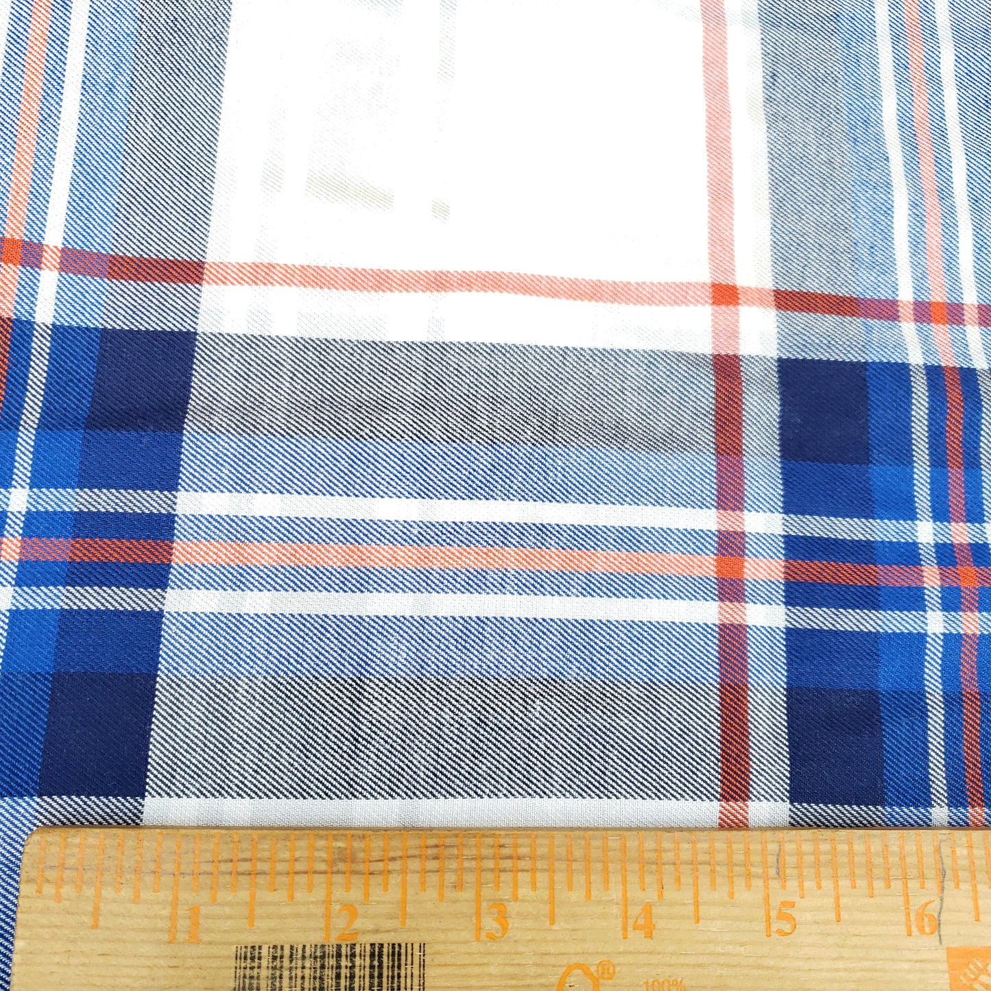 BRUSHED BLUE PLAID SHIRTING