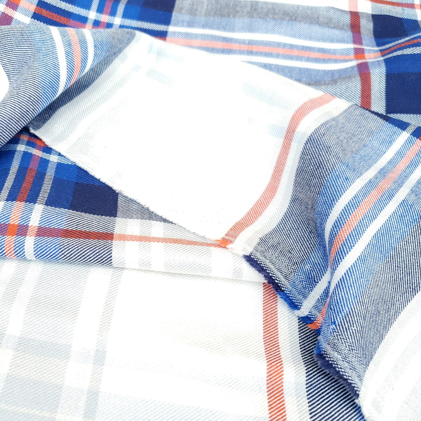 BRUSHED BLUE PLAID SHIRTING