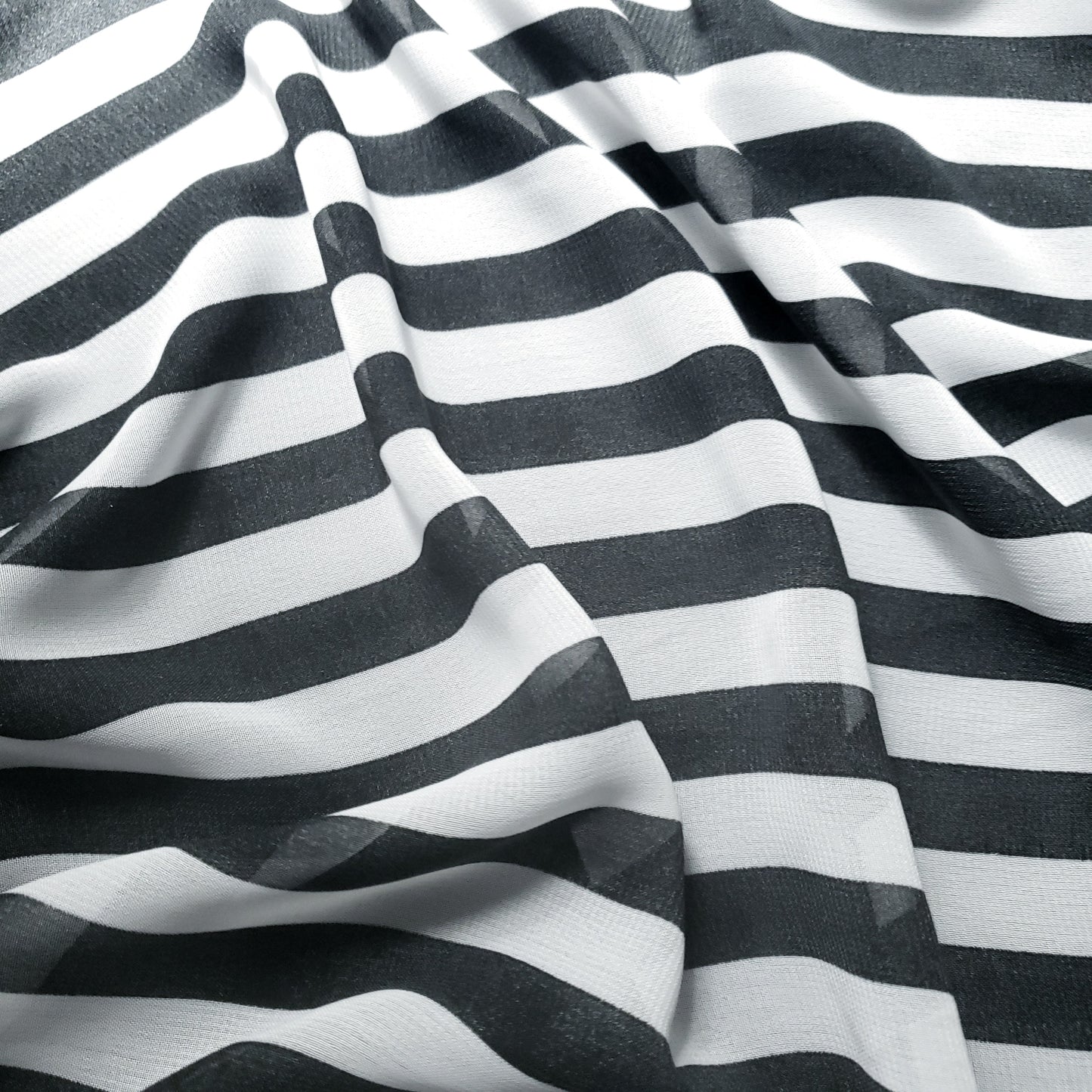 STRIPE CHIFFON BLACK WHITE