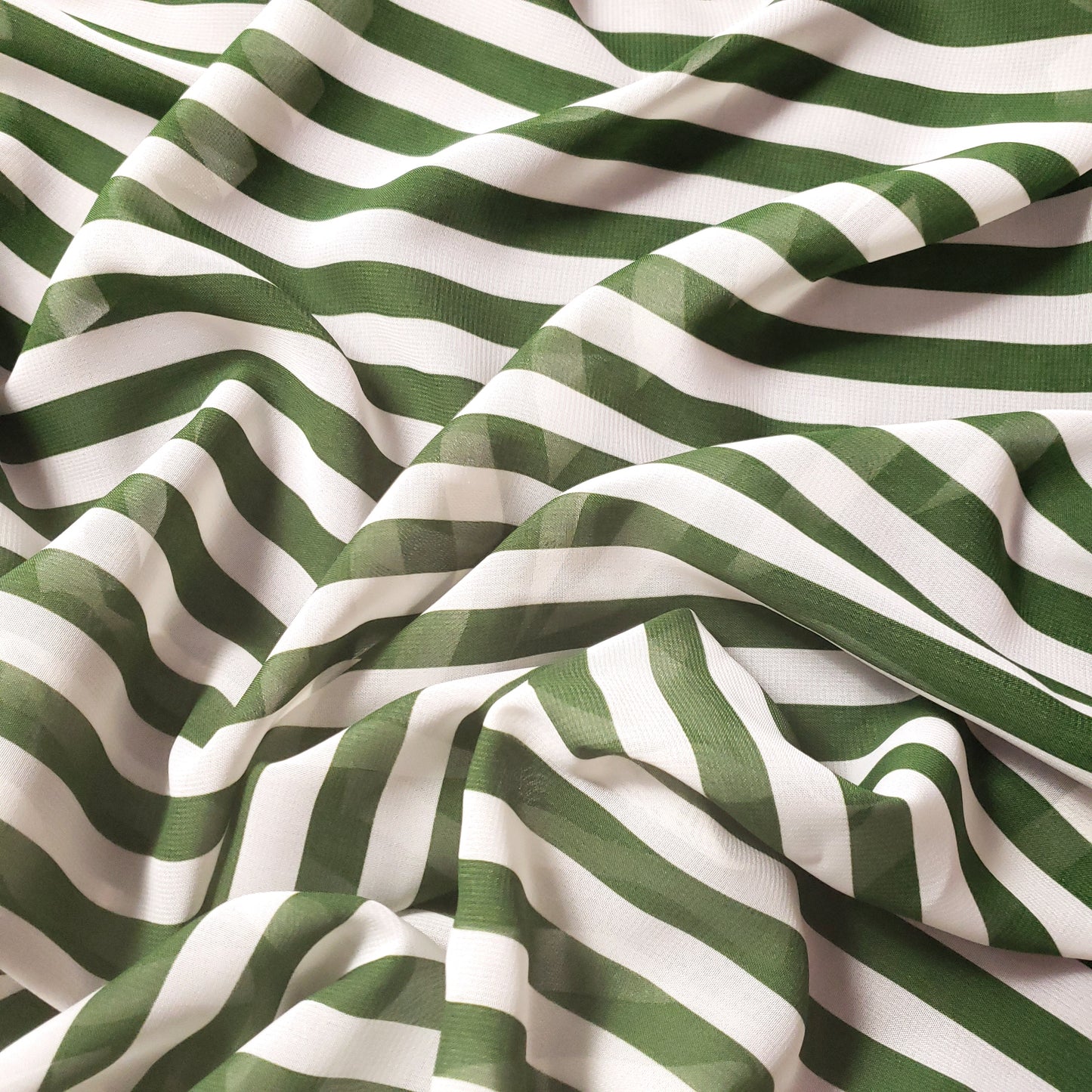 STRIPE CHIFFON OLIVE GREEN