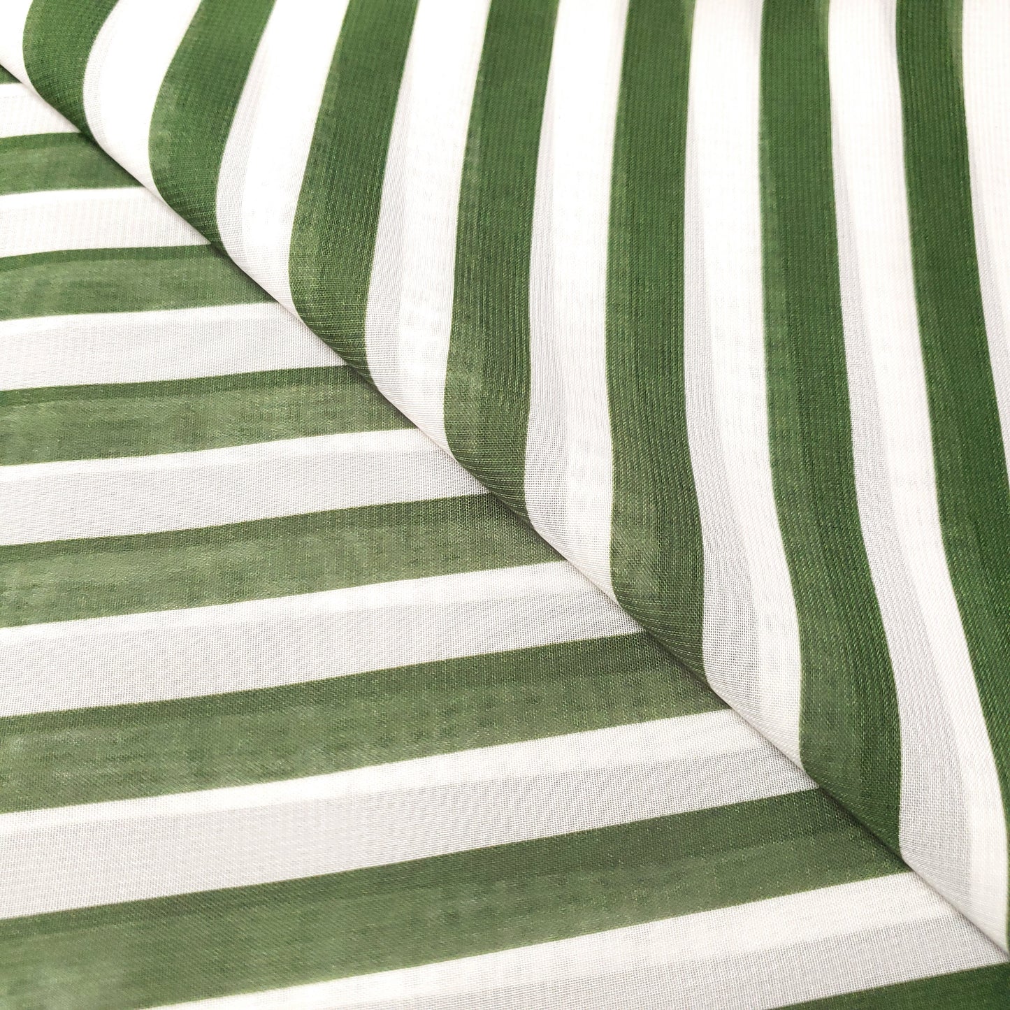 STRIPE CHIFFON OLIVE GREEN