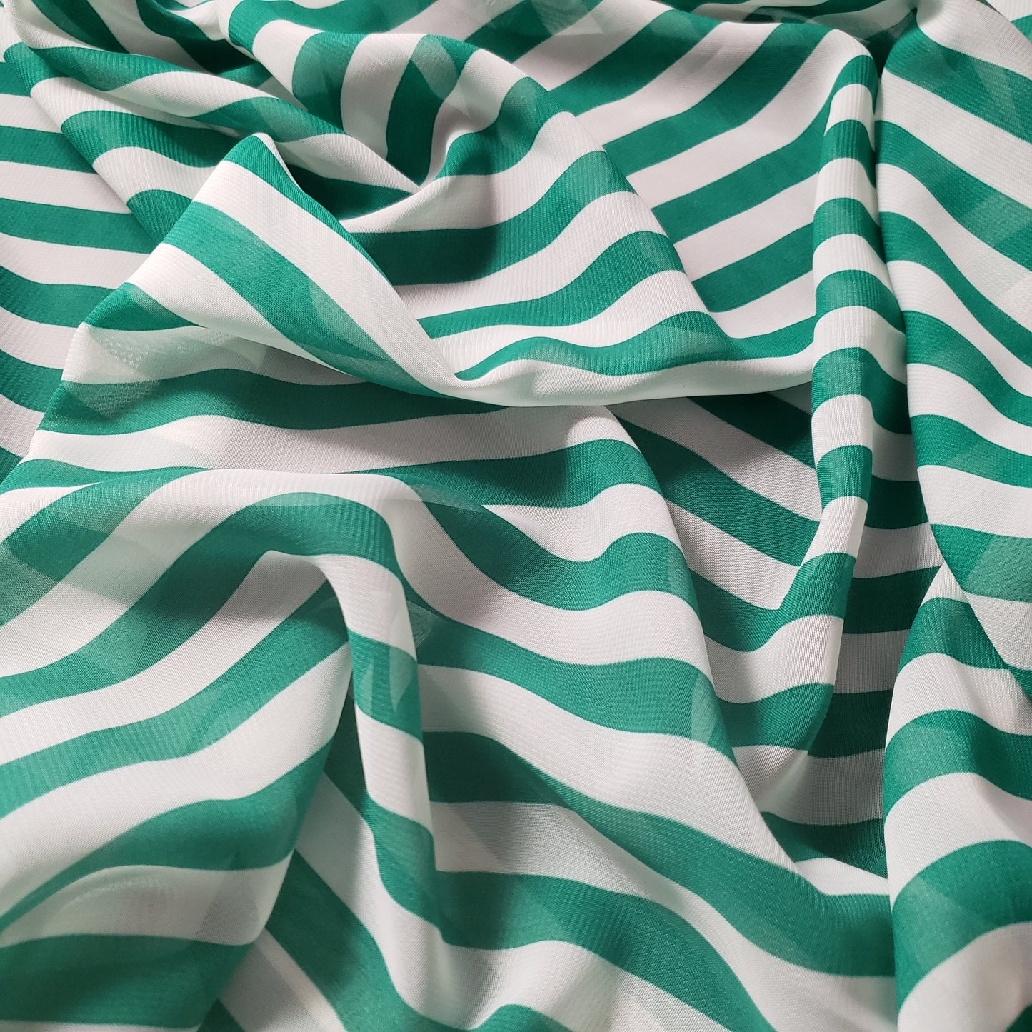 STRIPE CHIFFON KELLY GREEN