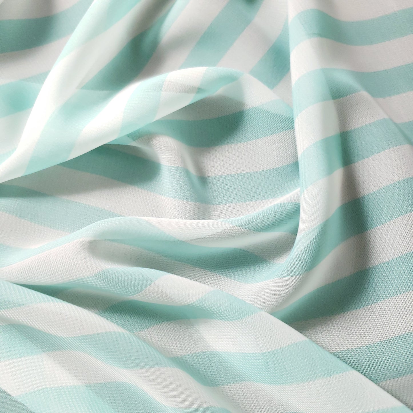 STRIPE CHIFFON MINT AQUA