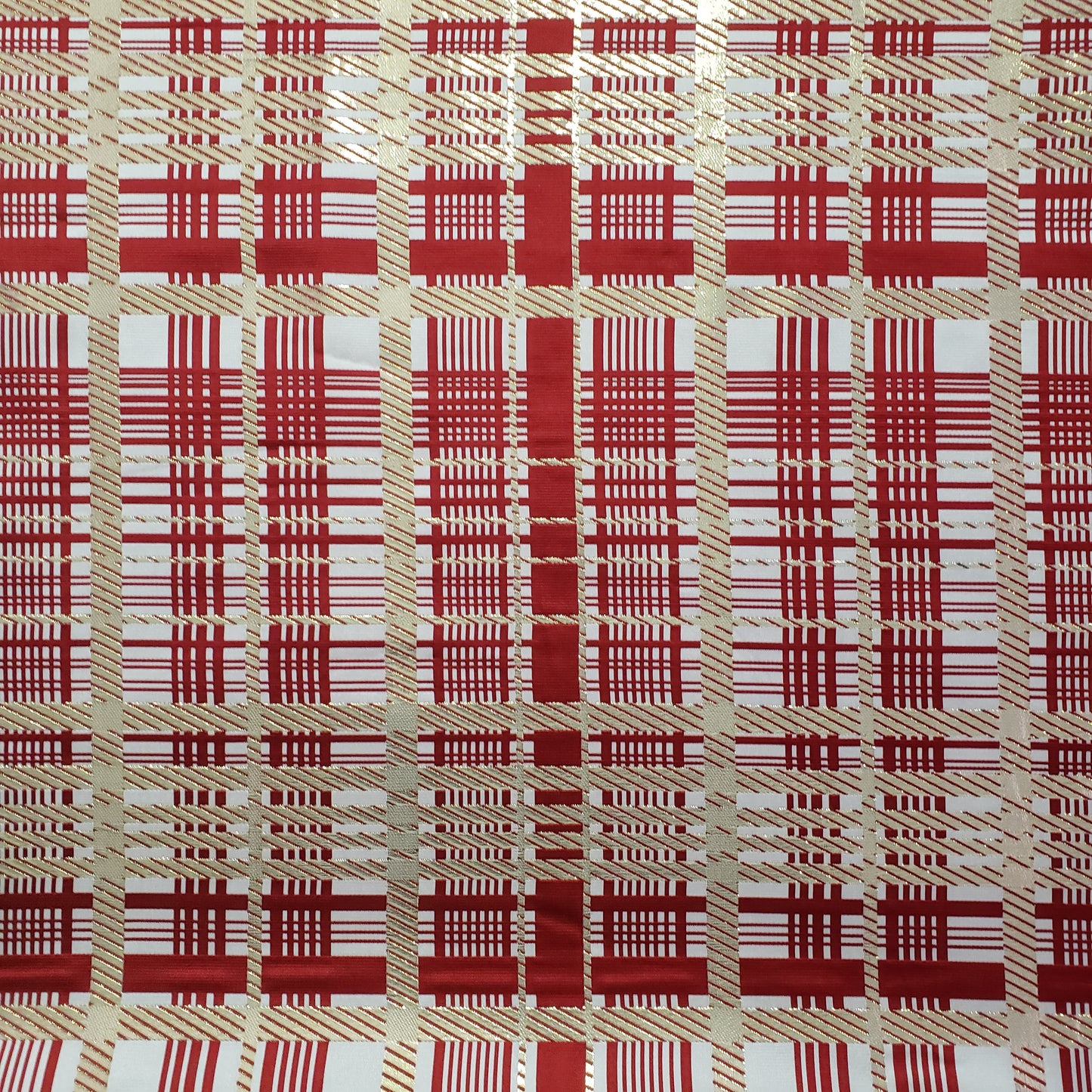 CHRISTMAS CANDY CANE GILDED TARTAN BROCADE