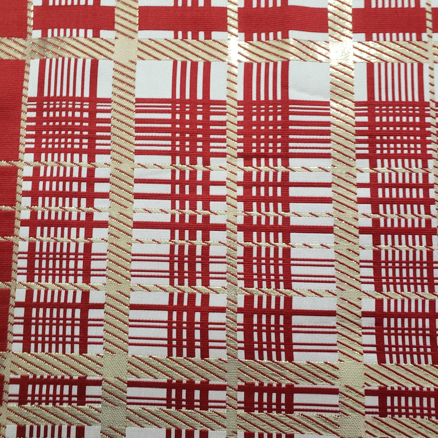 CHRISTMAS CANDY CANE GILDED TARTAN BROCADE