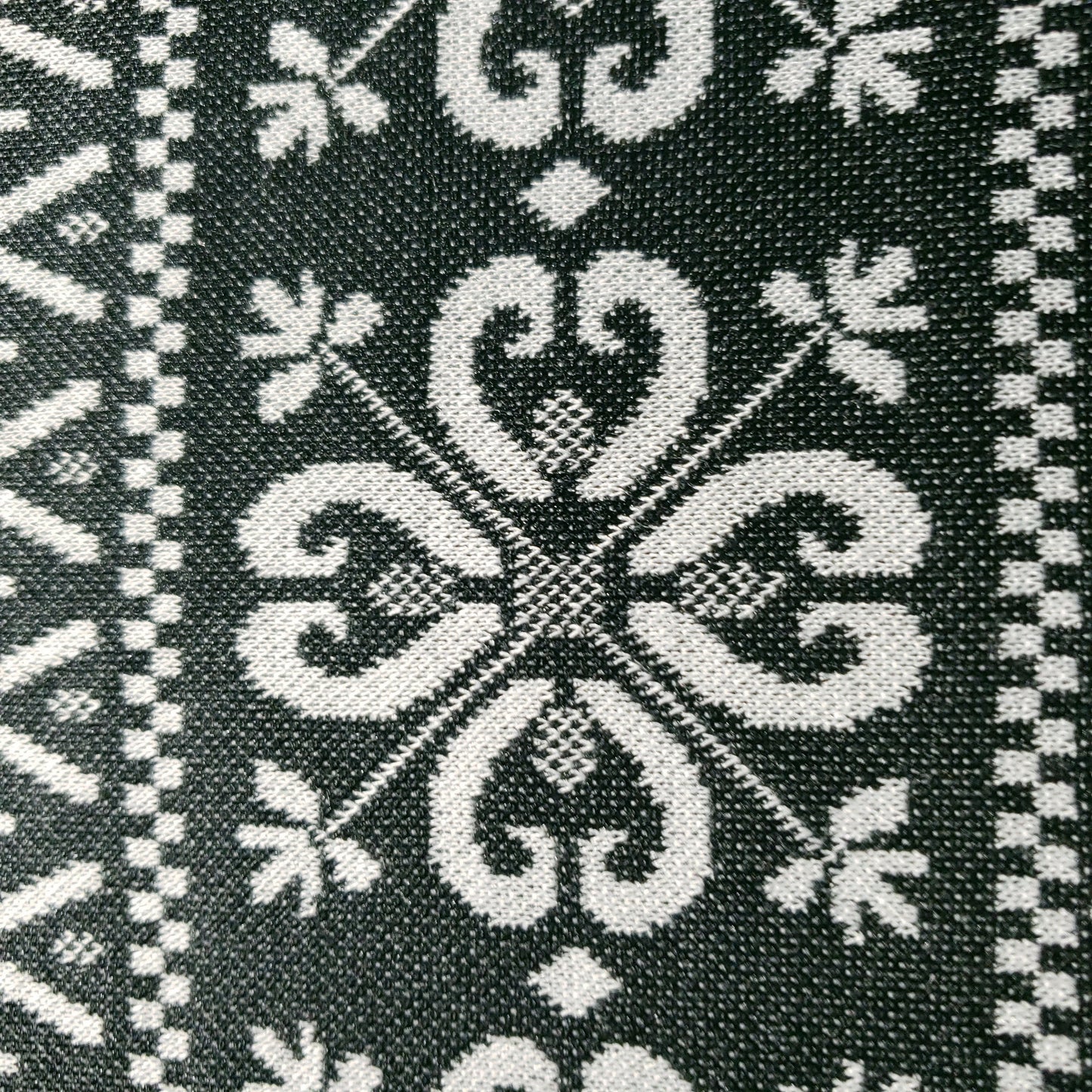 GRAY REINDEER HOLIDAY STRIPE KNIT FABRIC