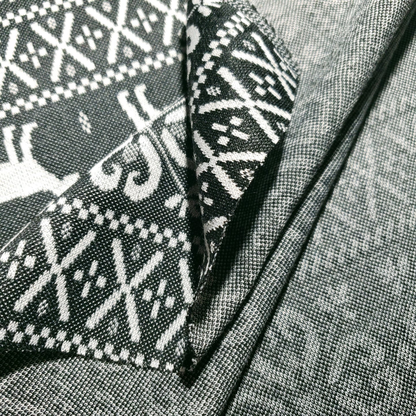 GRAY REINDEER HOLIDAY STRIPE KNIT FABRIC