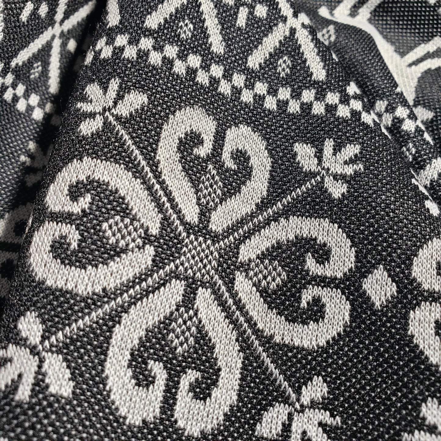 GRAY REINDEER HOLIDAY STRIPE KNIT FABRIC