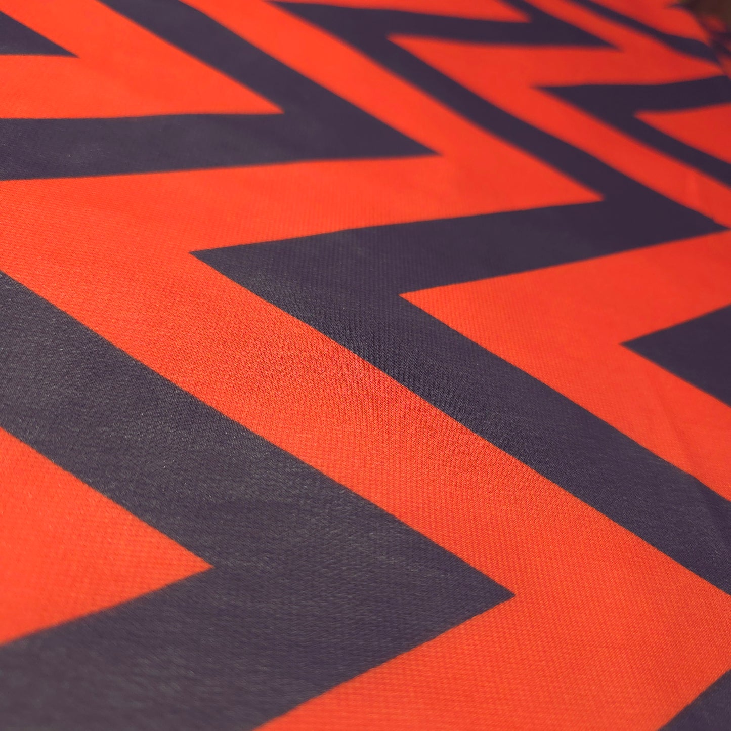 CHEVRON CHIFFON ORANGE NAVY BLUE