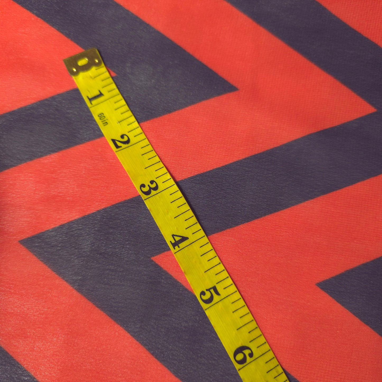 CHEVRON CHIFFON ORANGE NAVY BLUE