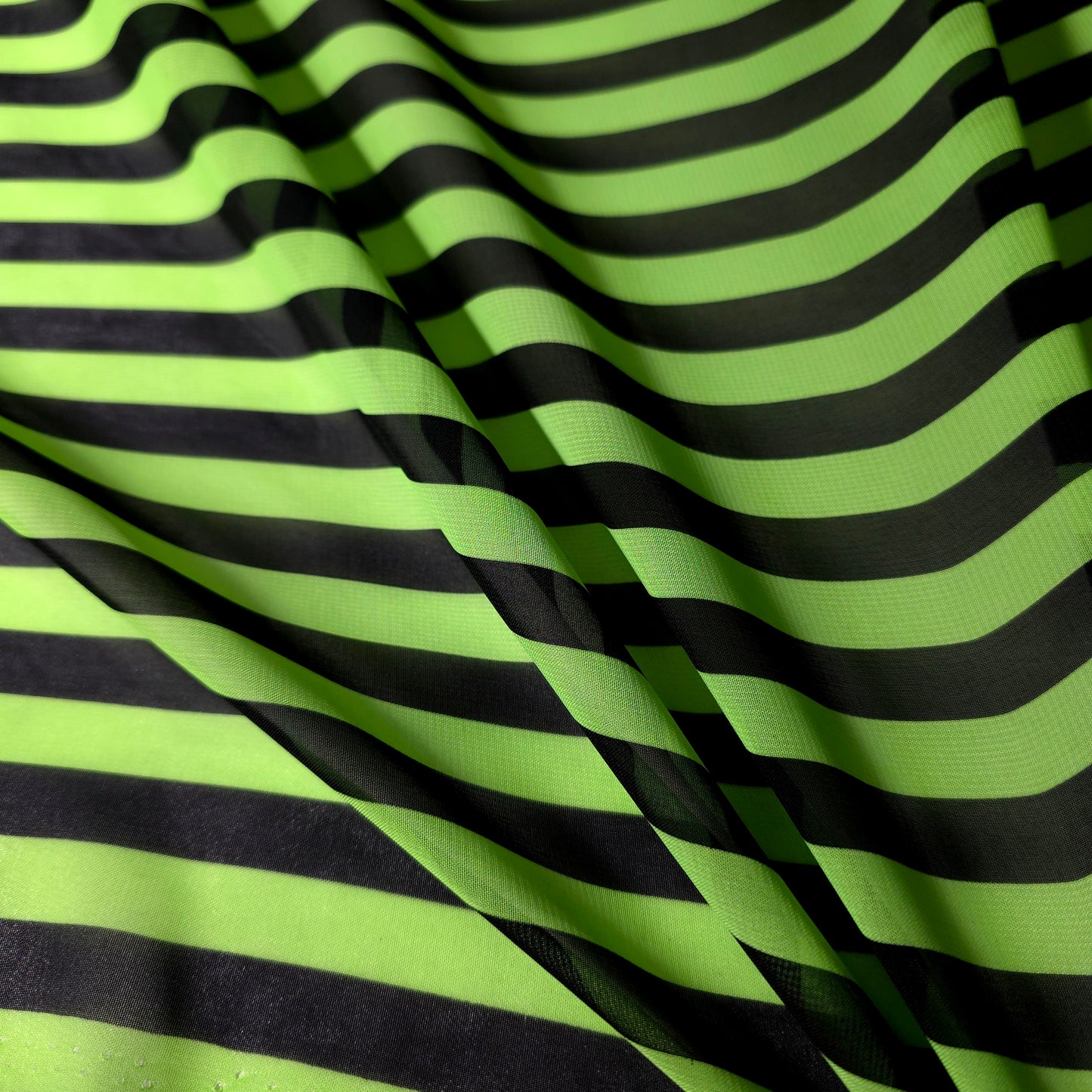 STRIPE CHIFFON LIME GREEN BLACK