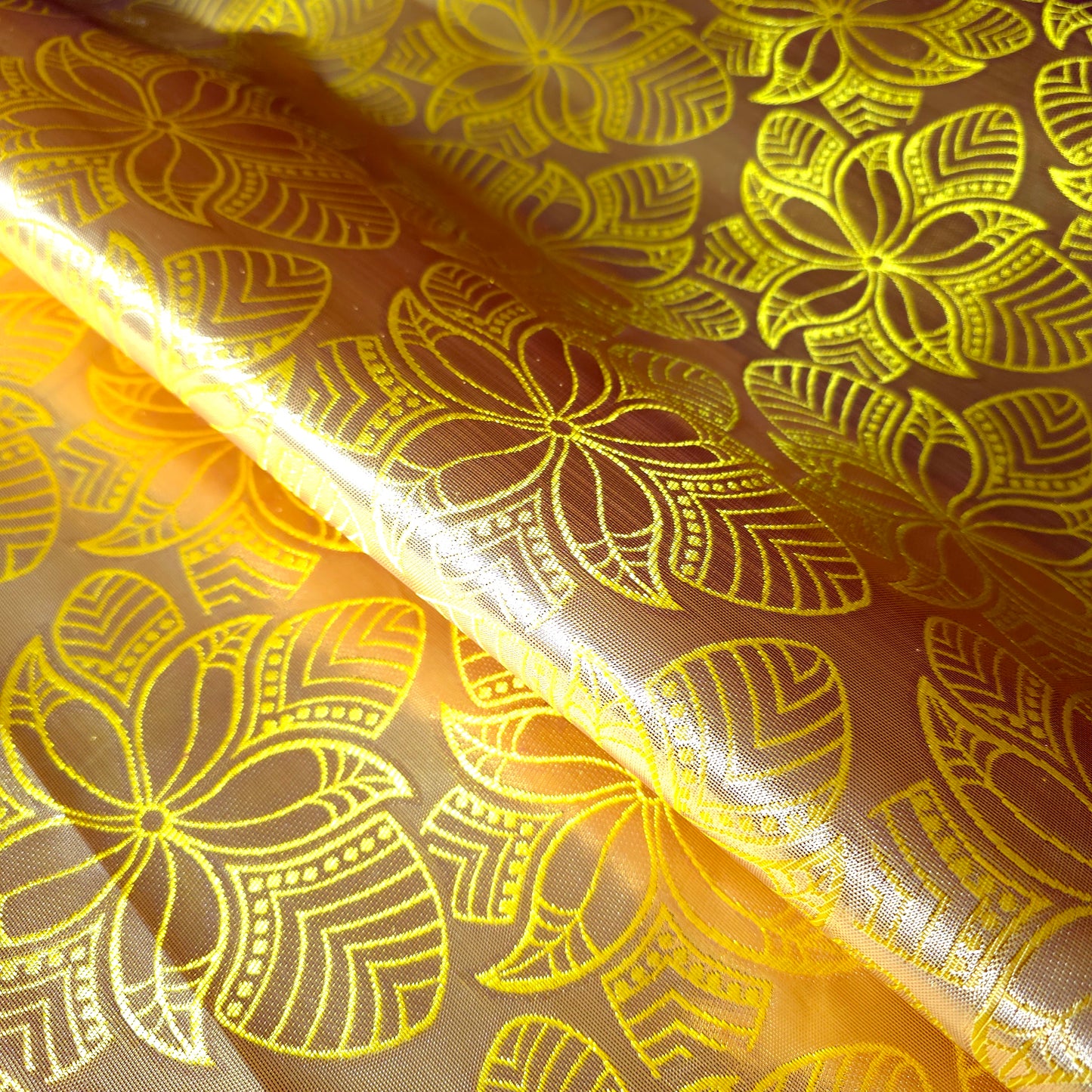 AFRICAN GOLD FLORAL BROCADE