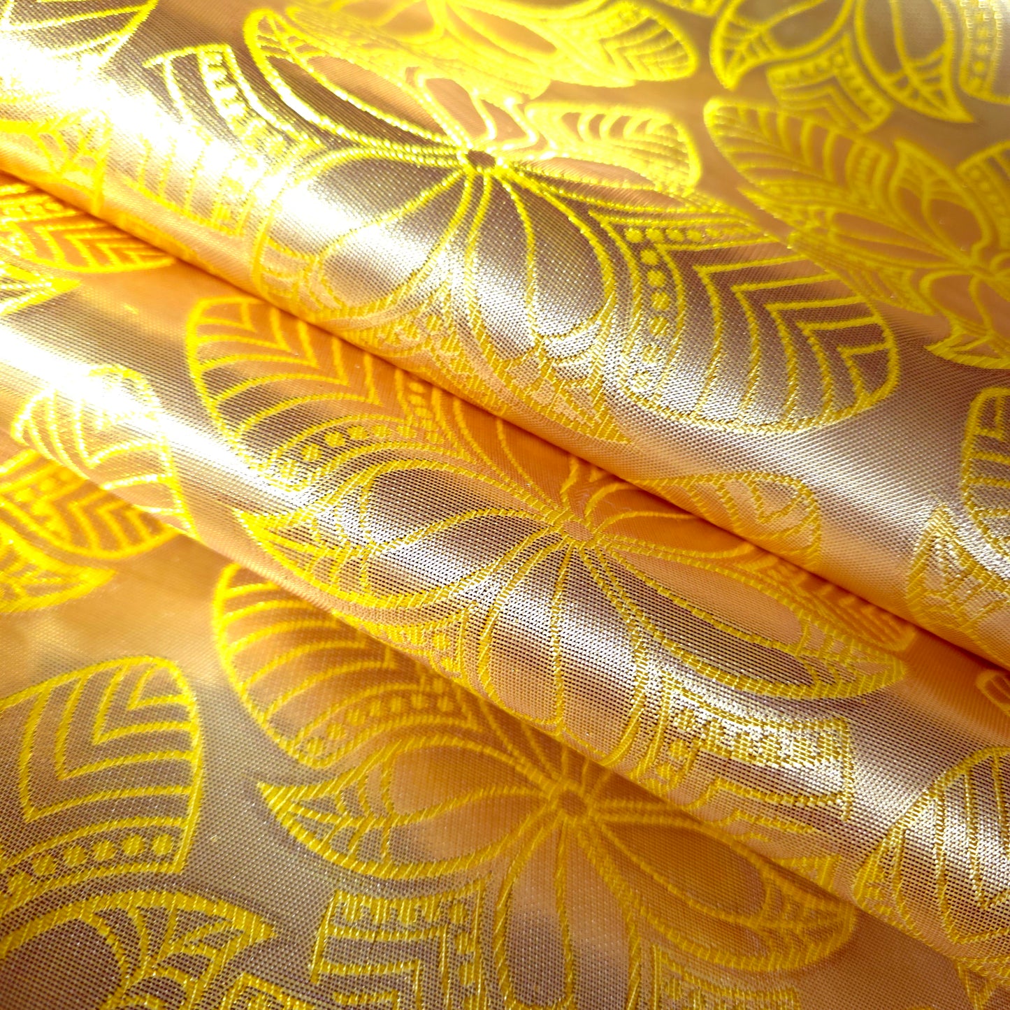 AFRICAN GOLD FLORAL BROCADE