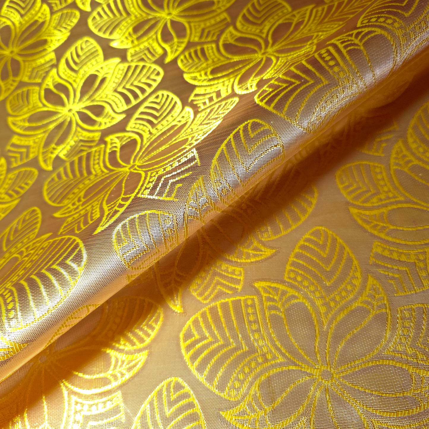 AFRICAN GOLD FLORAL BROCADE
