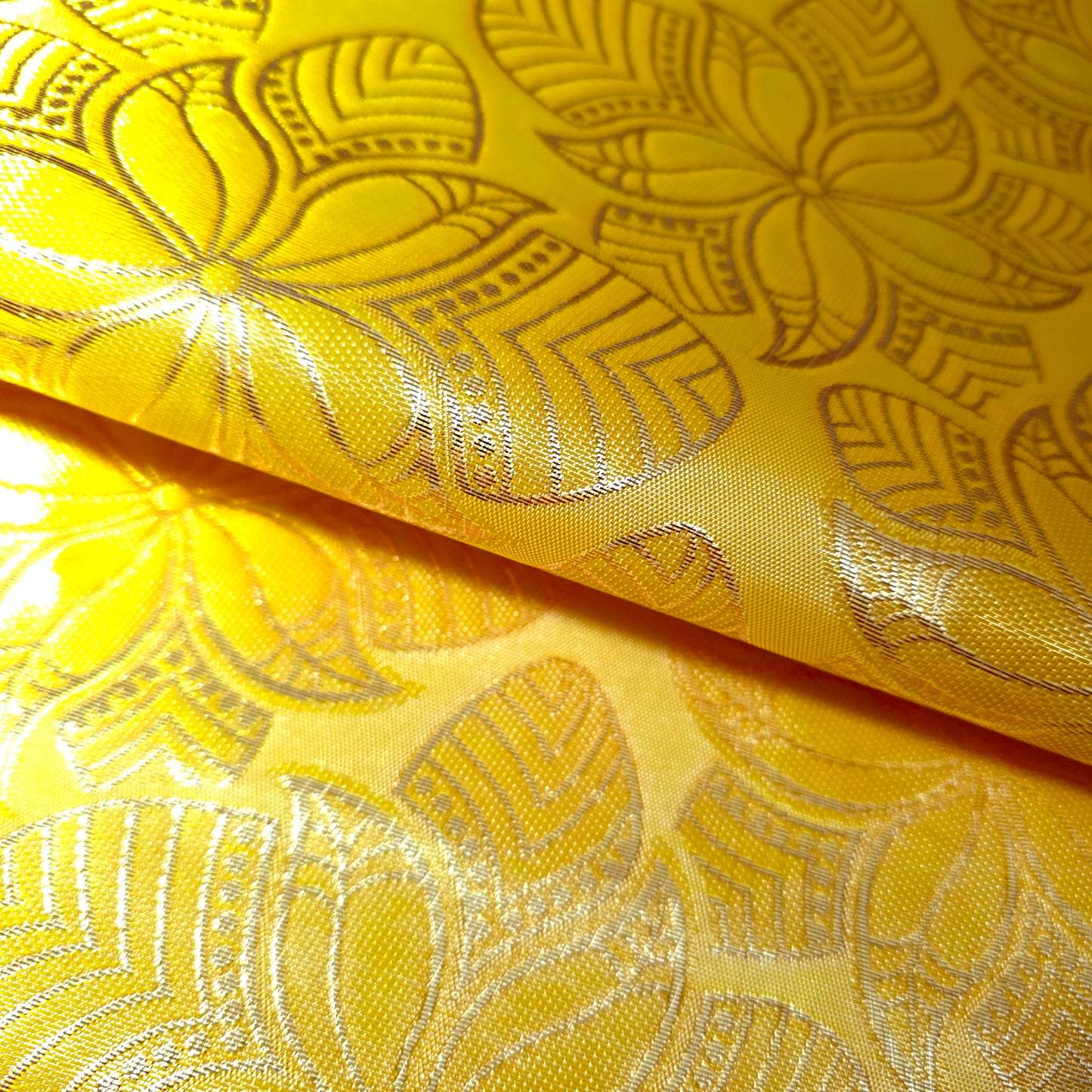 AFRICAN GOLD FLORAL BROCADE