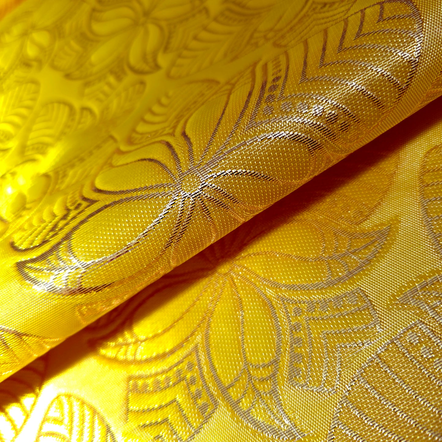 AFRICAN GOLD FLORAL BROCADE