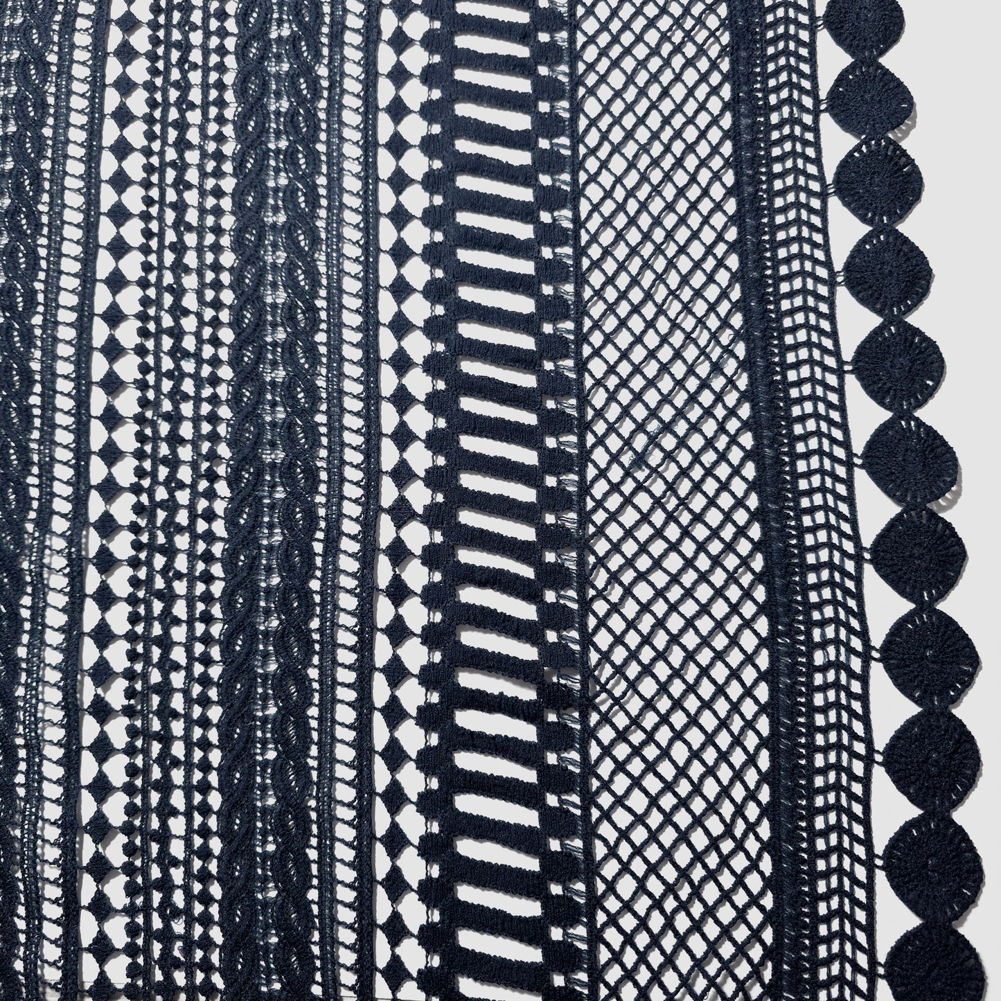 NAVY BOHEMIA GUIPURE STRIPE LACE