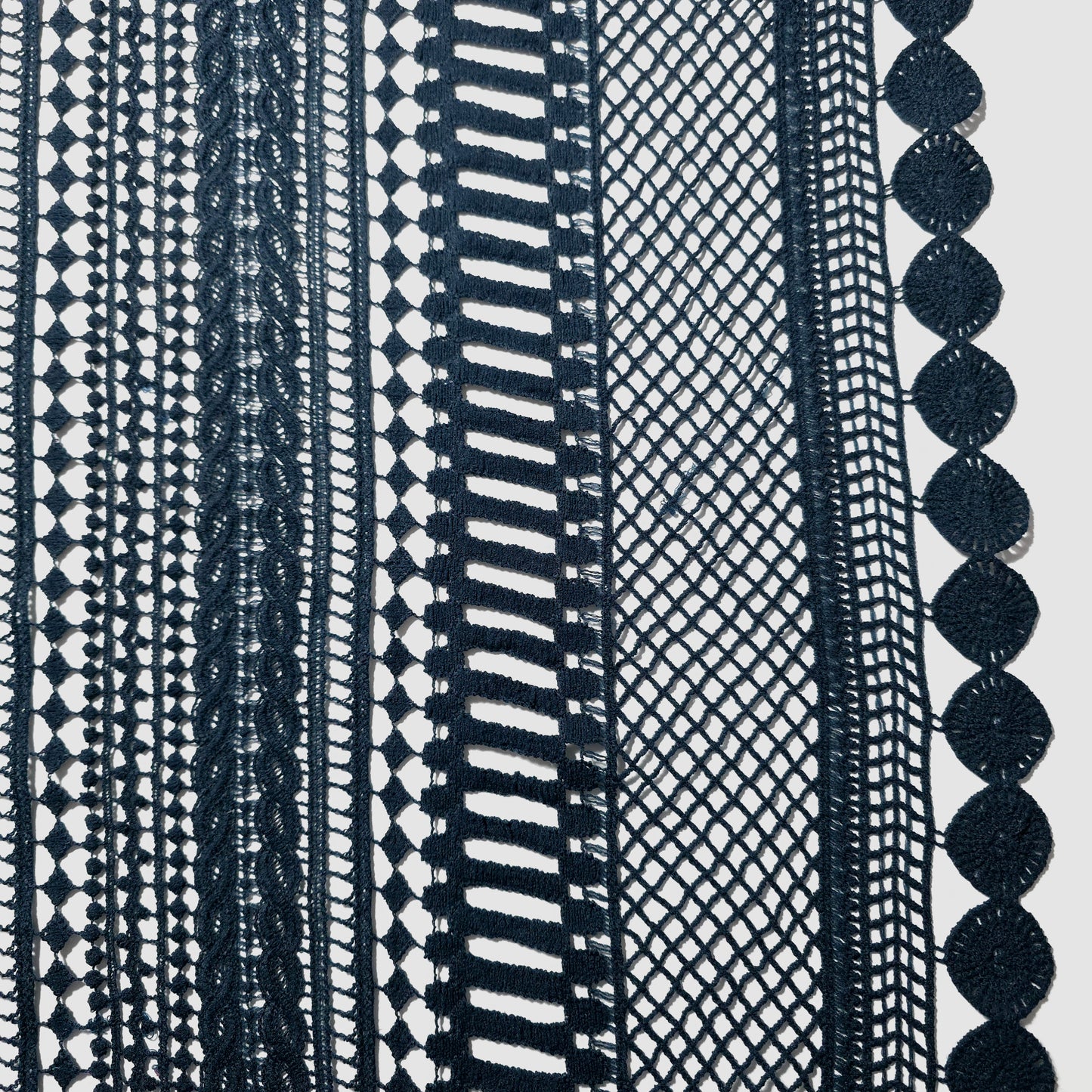 NAVY BOHEMIA GUIPURE STRIPE LACE