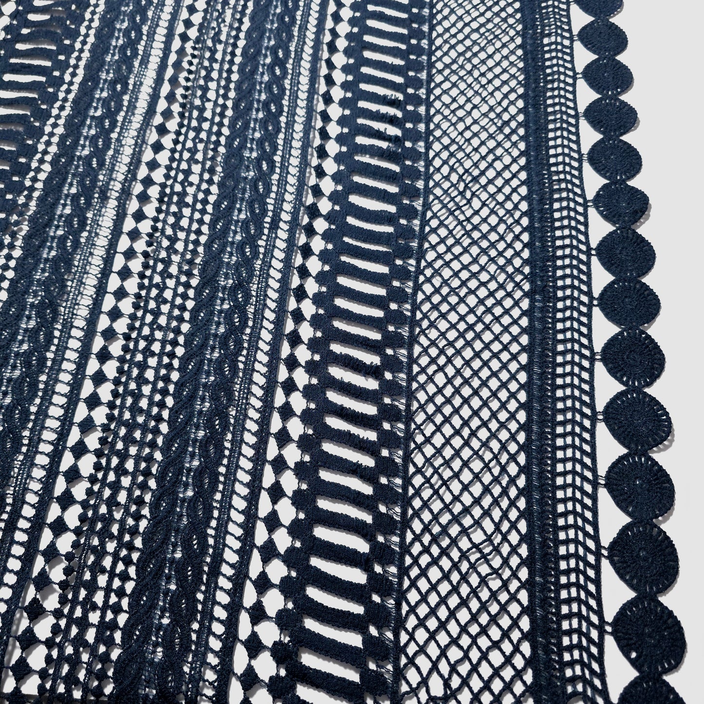 NAVY BOHEMIA GUIPURE STRIPE LACE