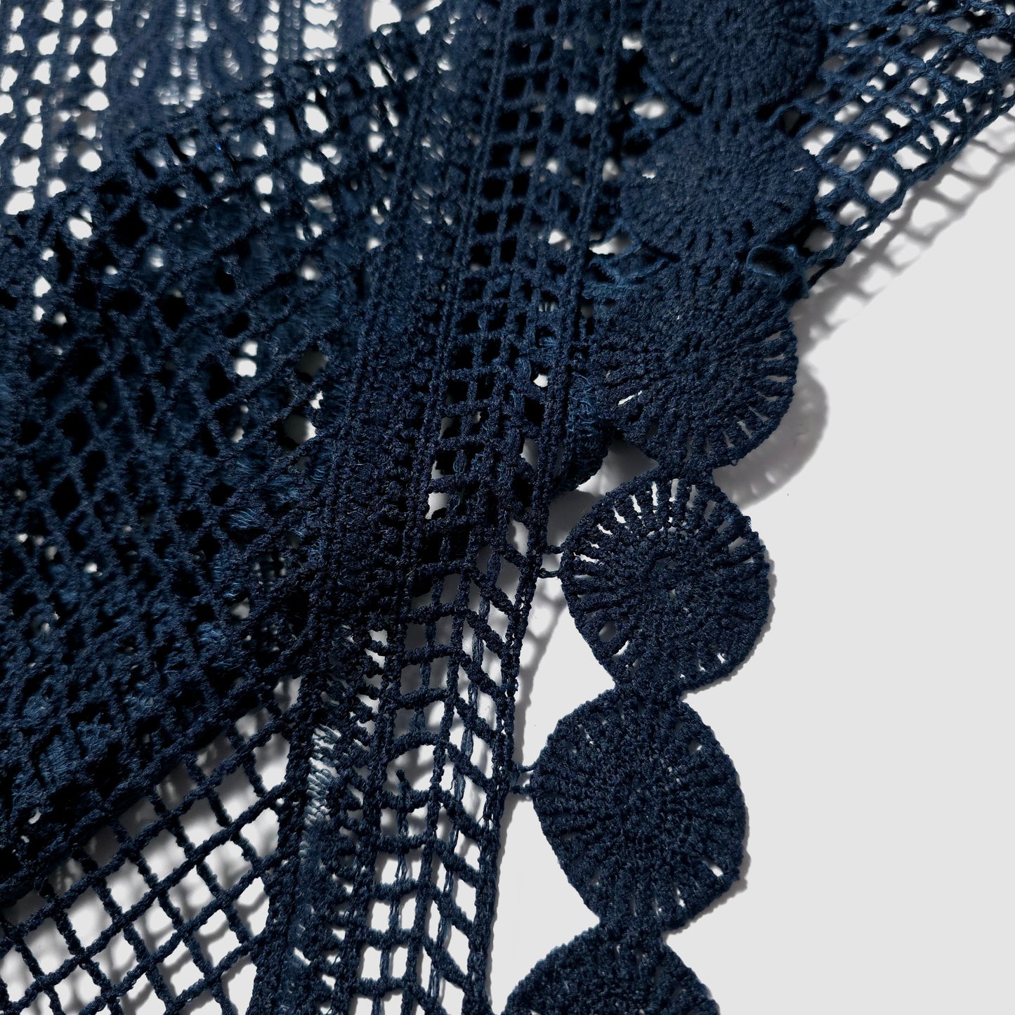 NAVY BOHEMIA GUIPURE STRIPE LACE