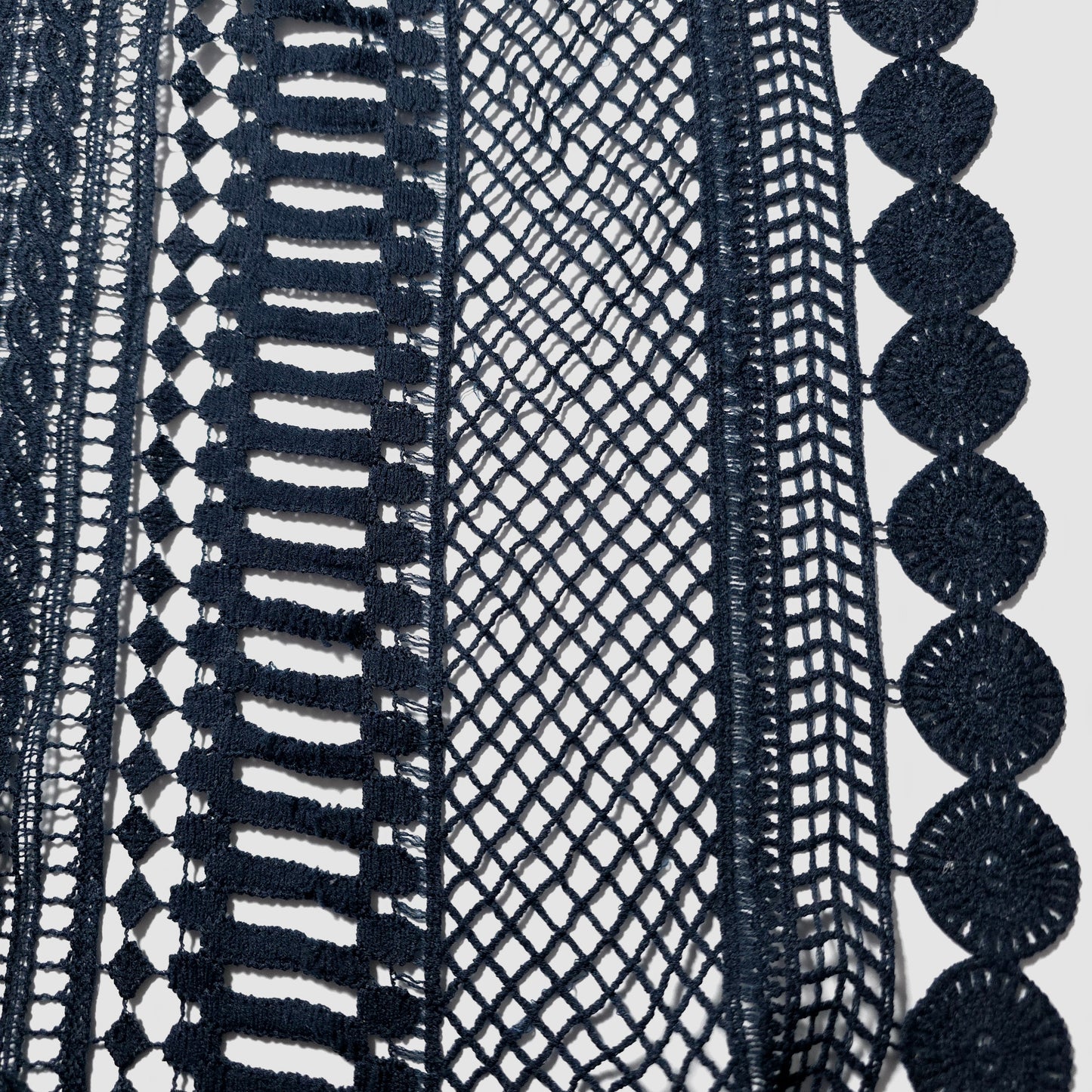 NAVY BOHEMIA GUIPURE STRIPE LACE