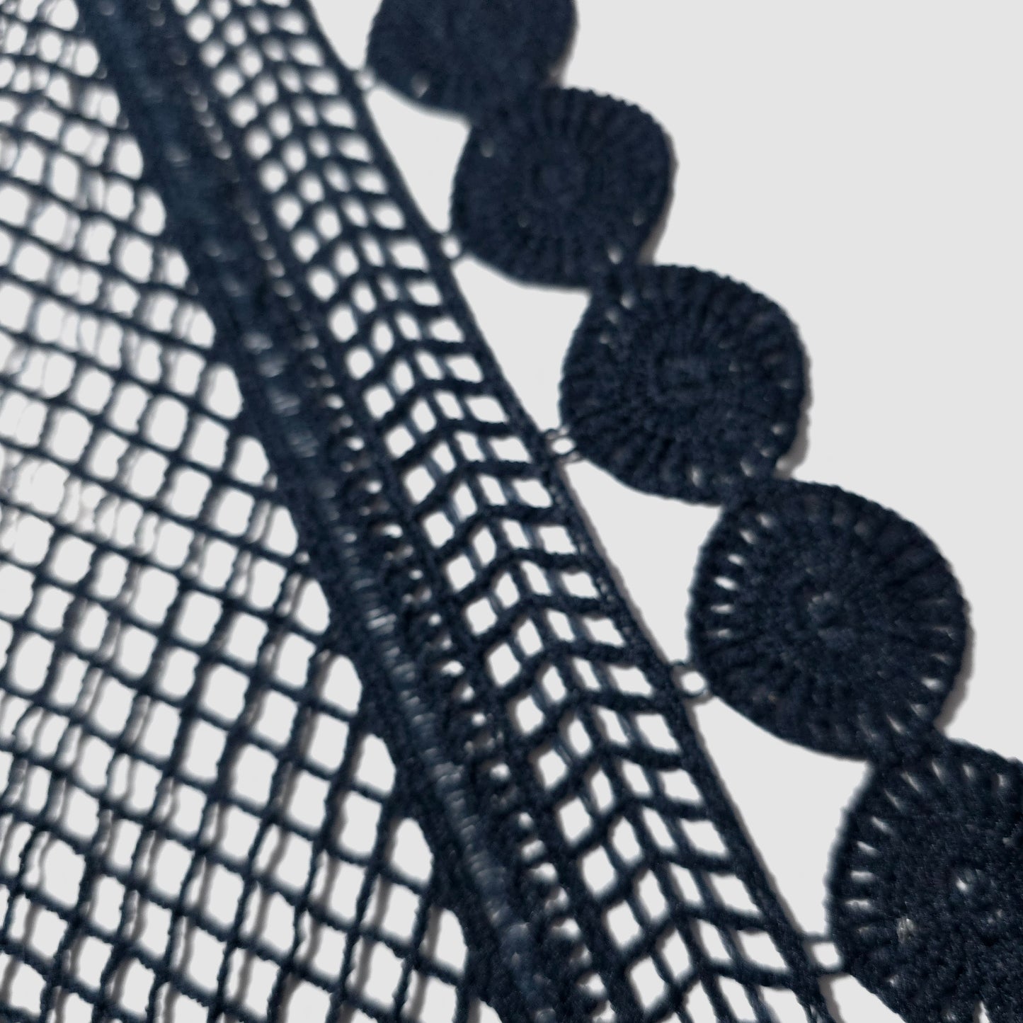 NAVY BOHEMIA GUIPURE STRIPE LACE
