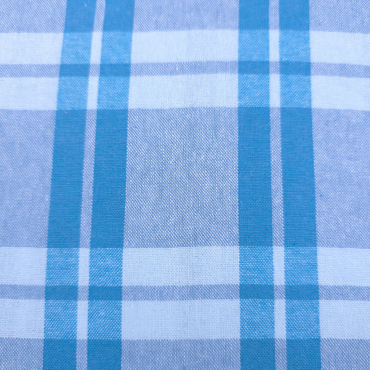 PASTEL PLAID BLUE COTTON SHIRTING