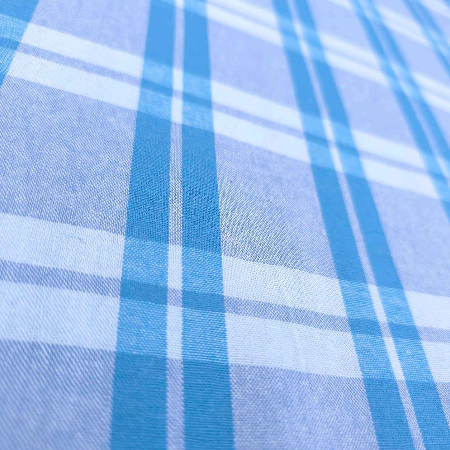 PASTEL PLAID BLUE COTTON SHIRTING