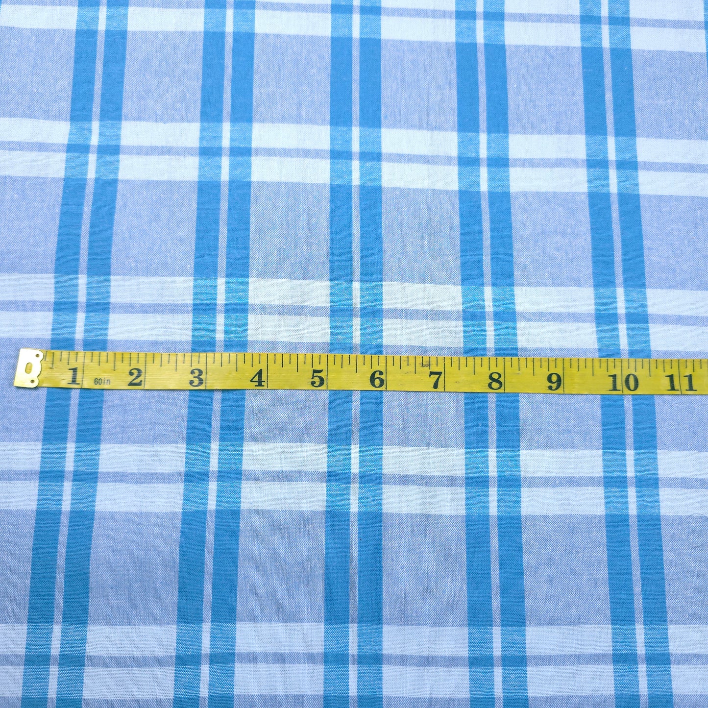 PASTEL PLAID BLUE COTTON SHIRTING