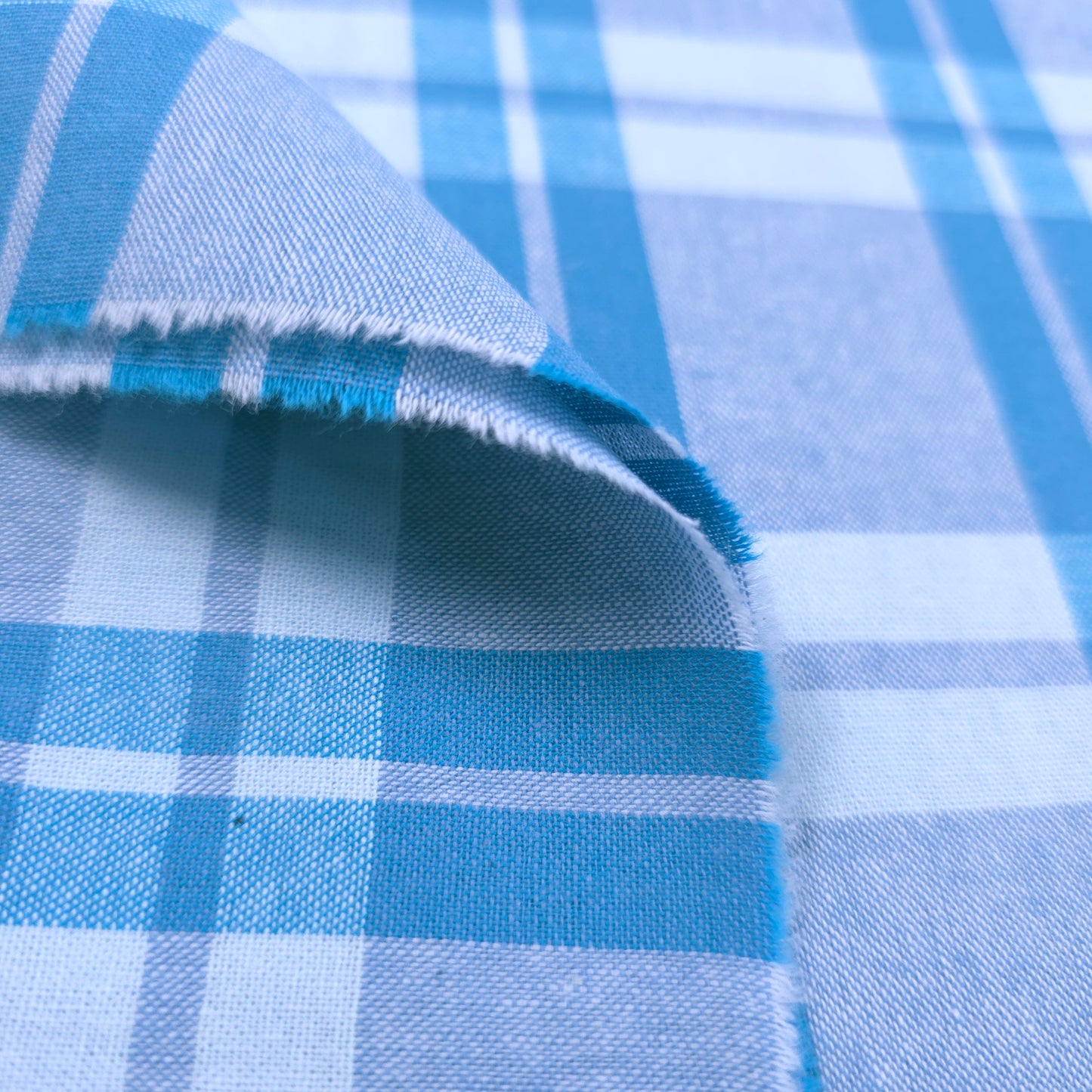 PASTEL PLAID BLUE COTTON SHIRTING