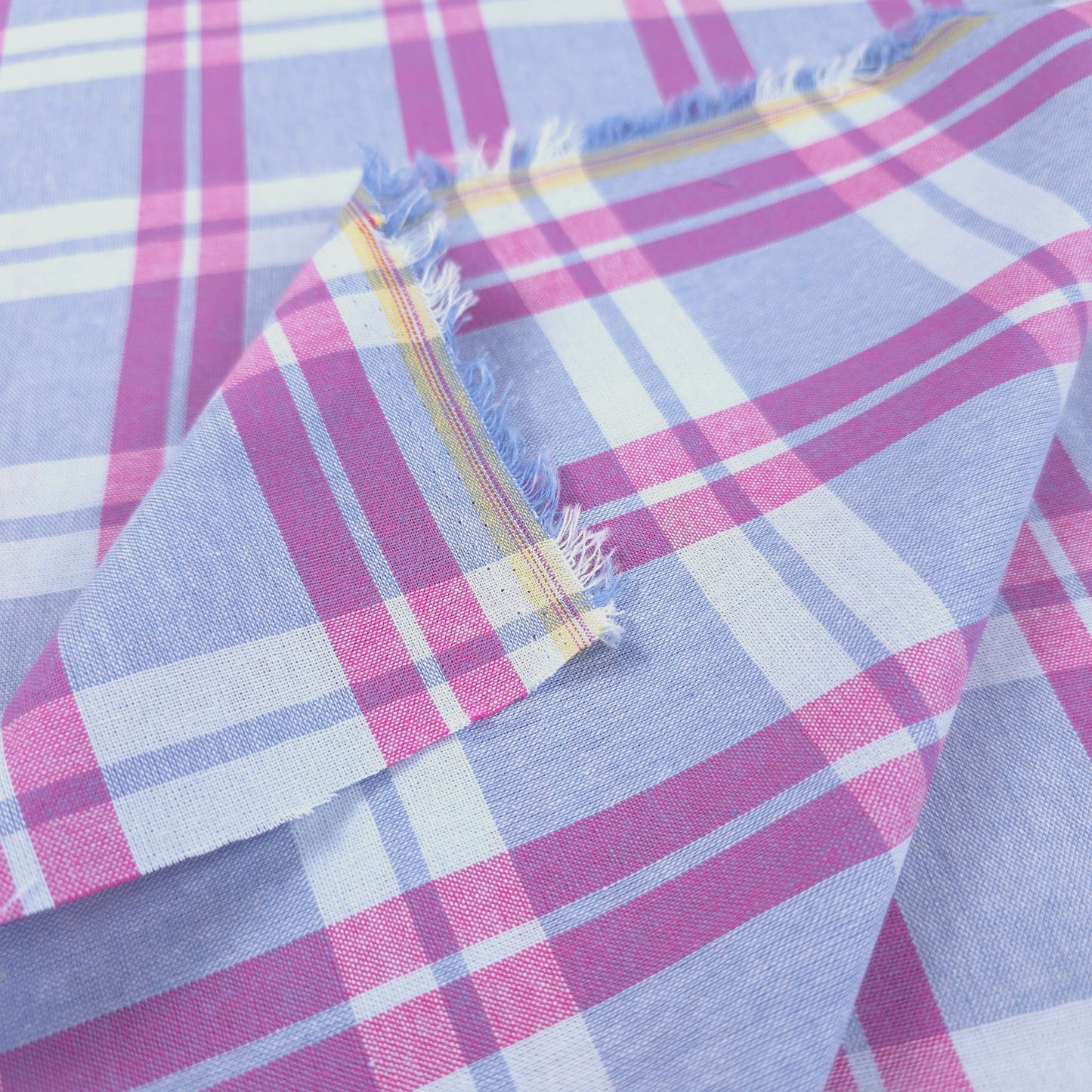PASTEL PLAID PINK COTTON SHIRTING