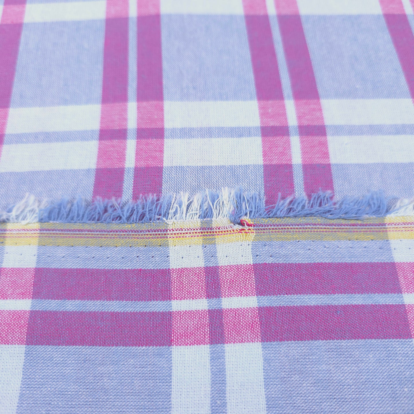 PASTEL PLAID PINK COTTON SHIRTING