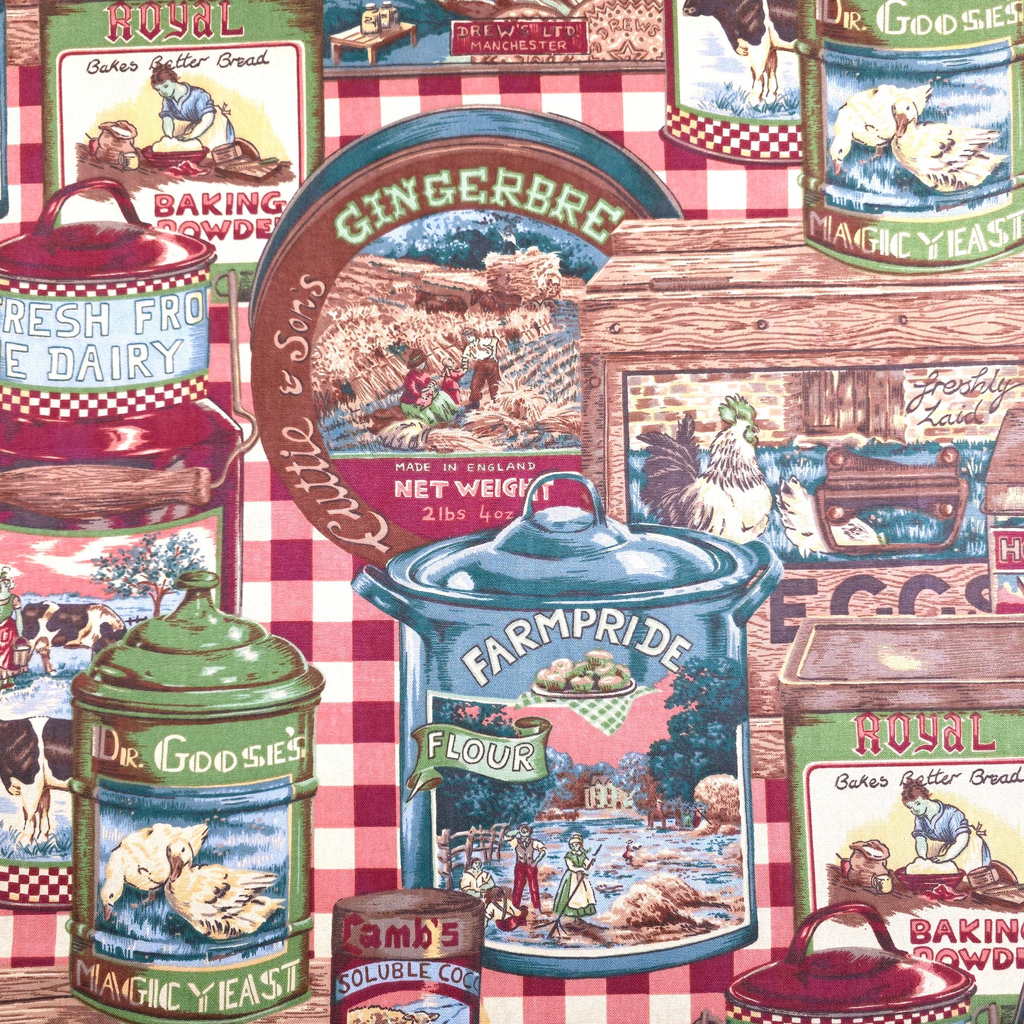 VINTAGE BLOOMCRAFT FARMHOUSE FABRIC