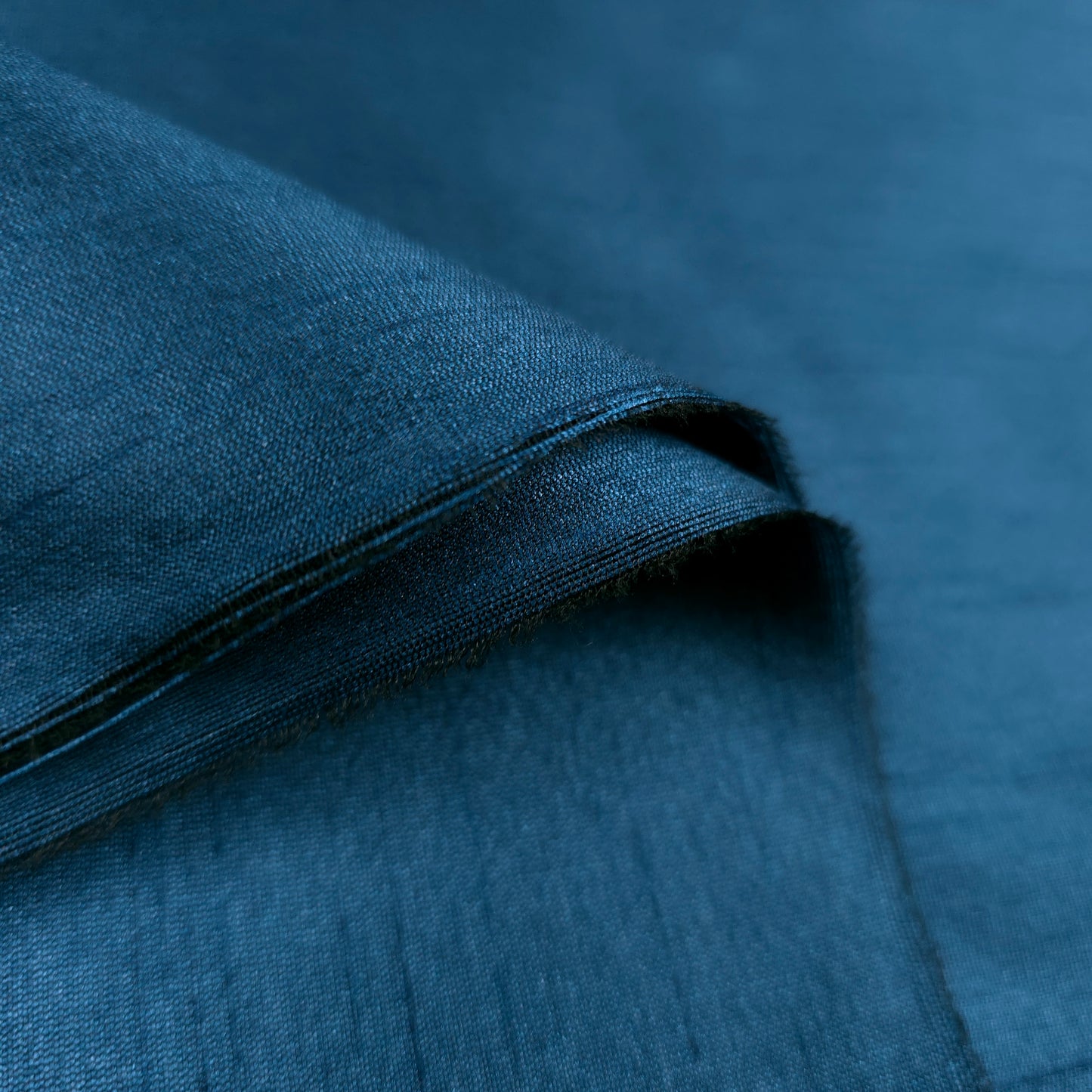BLUE TEAL PEACOCK FAUX SILK DUPIONI