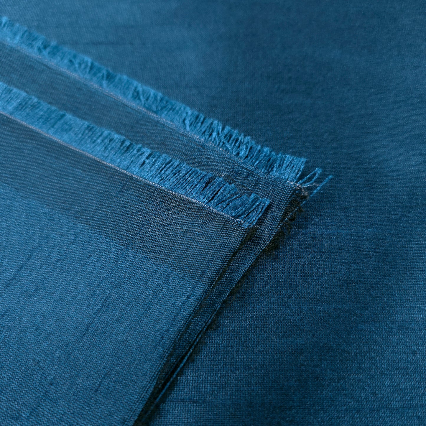 BLUE TEAL PEACOCK FAUX SILK DUPIONI
