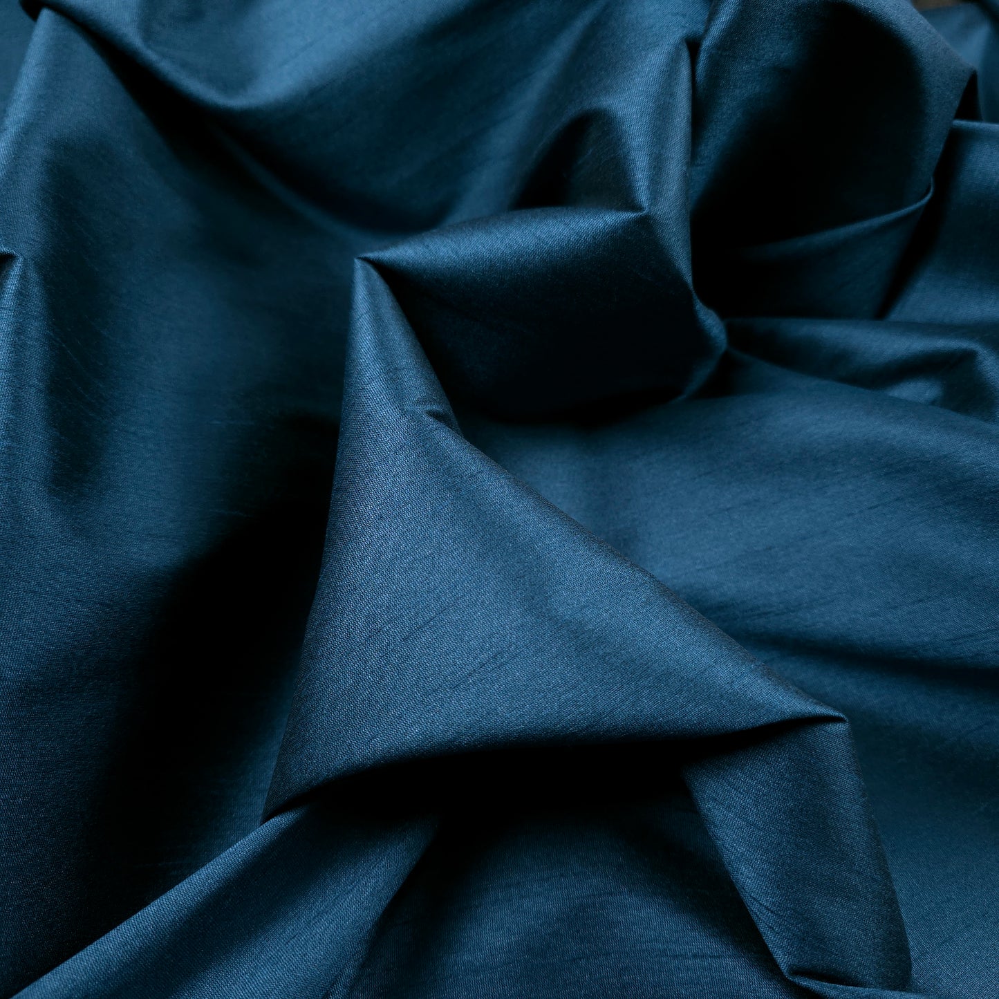 BLUE TEAL PEACOCK FAUX SILK DUPIONI