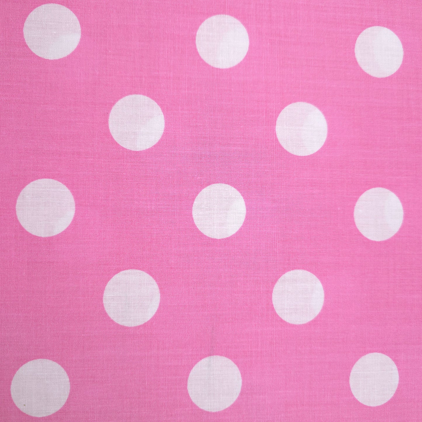ONE INCH POLKA DOT WHITE ON PINK