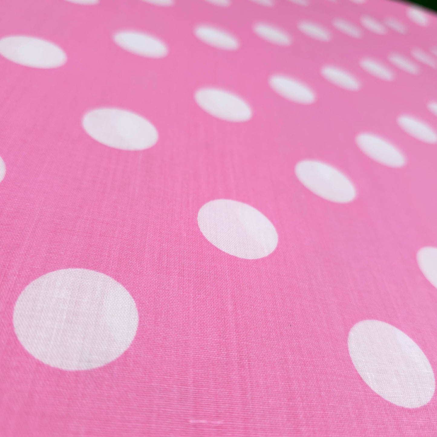 ONE INCH POLKA DOT WHITE ON PINK