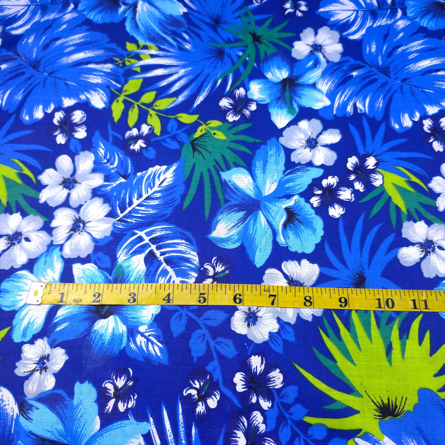 HAWAIIAN FLORAL MOTIF BLUE ROYAL