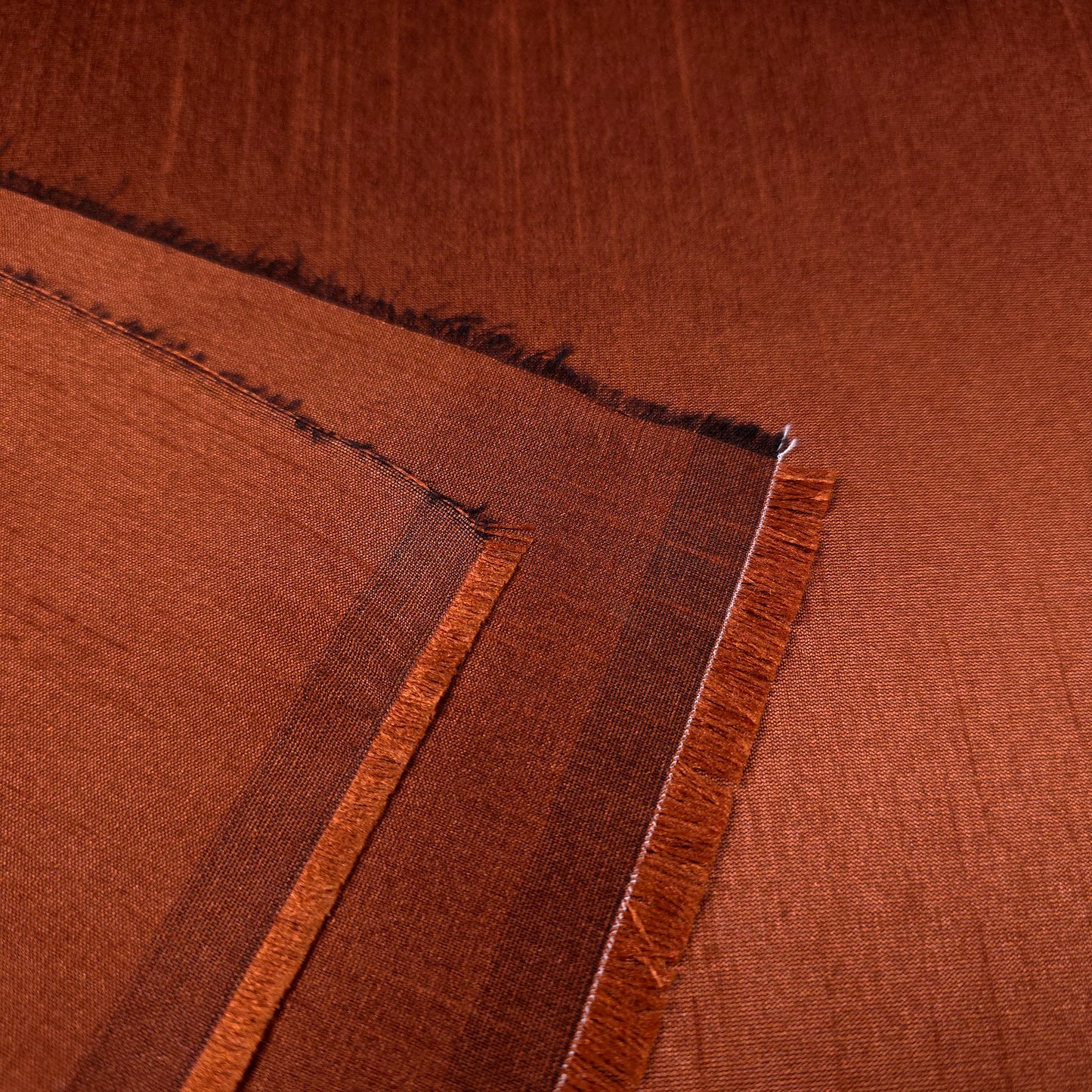 BROWN COPPER PENNY FAUX SILK DUPIONI