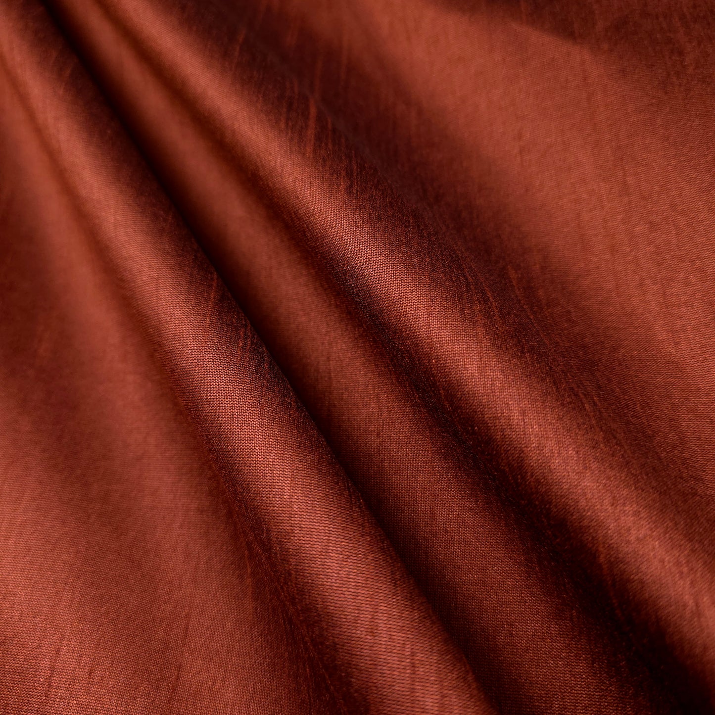 BROWN COPPER PENNY FAUX SILK DUPIONI