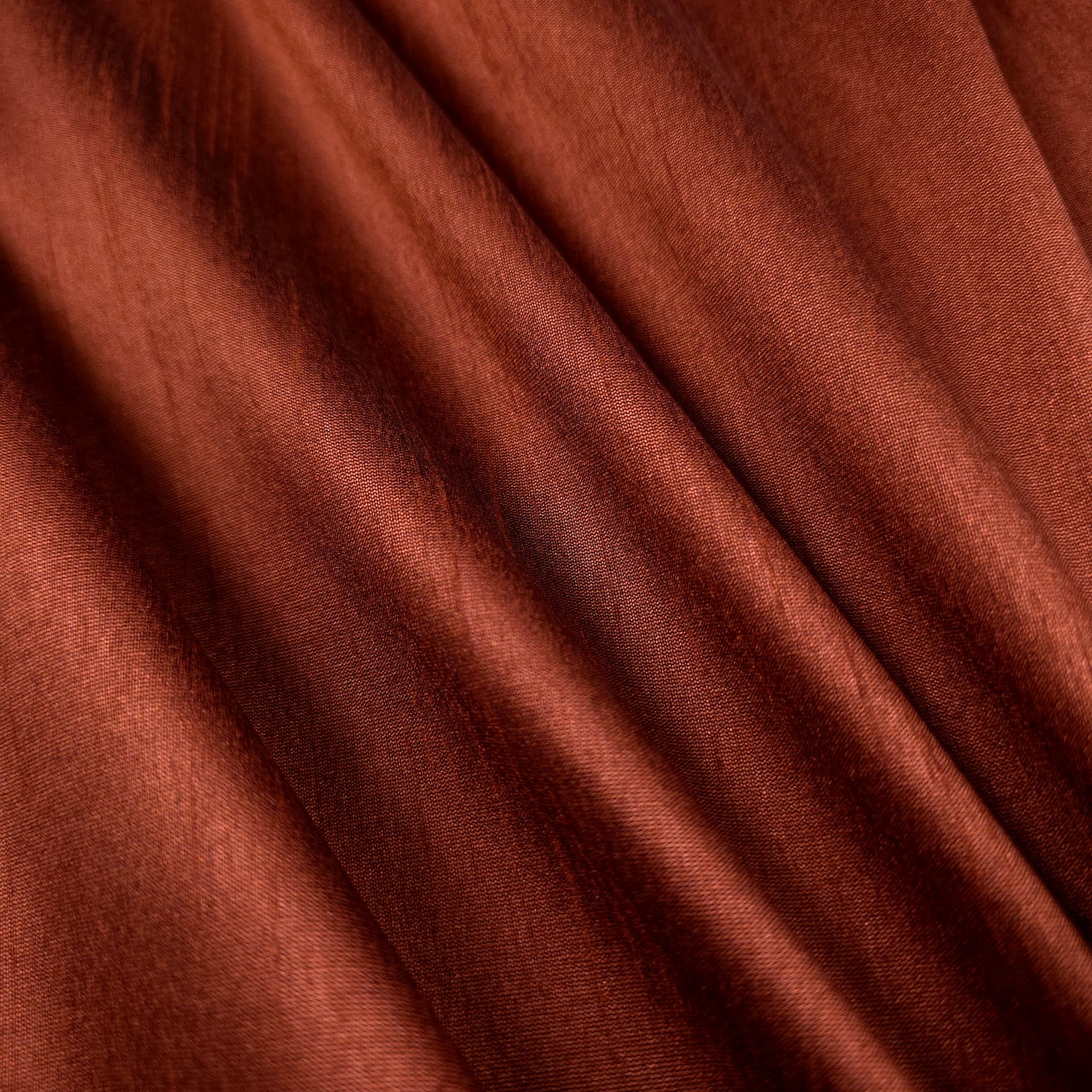 BROWN COPPER PENNY FAUX SILK DUPIONI