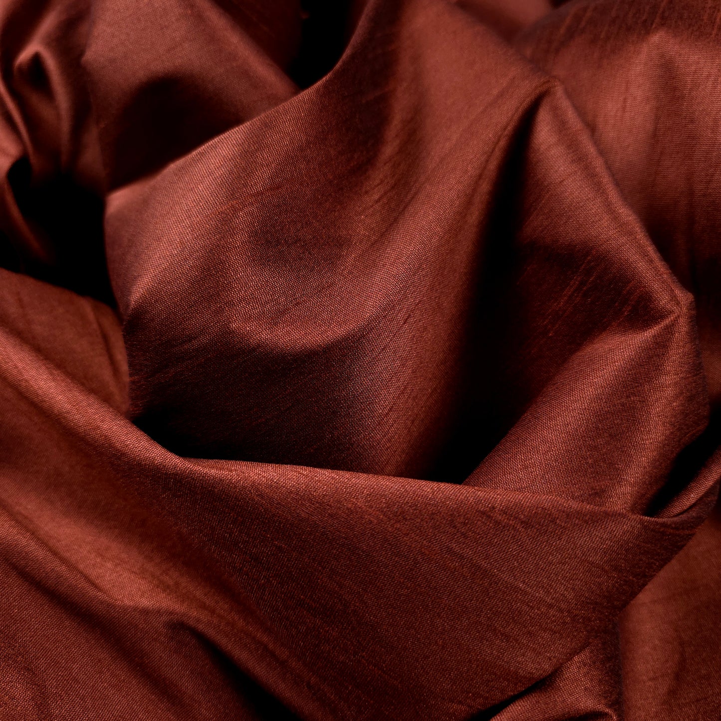 BROWN COPPER PENNY FAUX SILK DUPIONI
