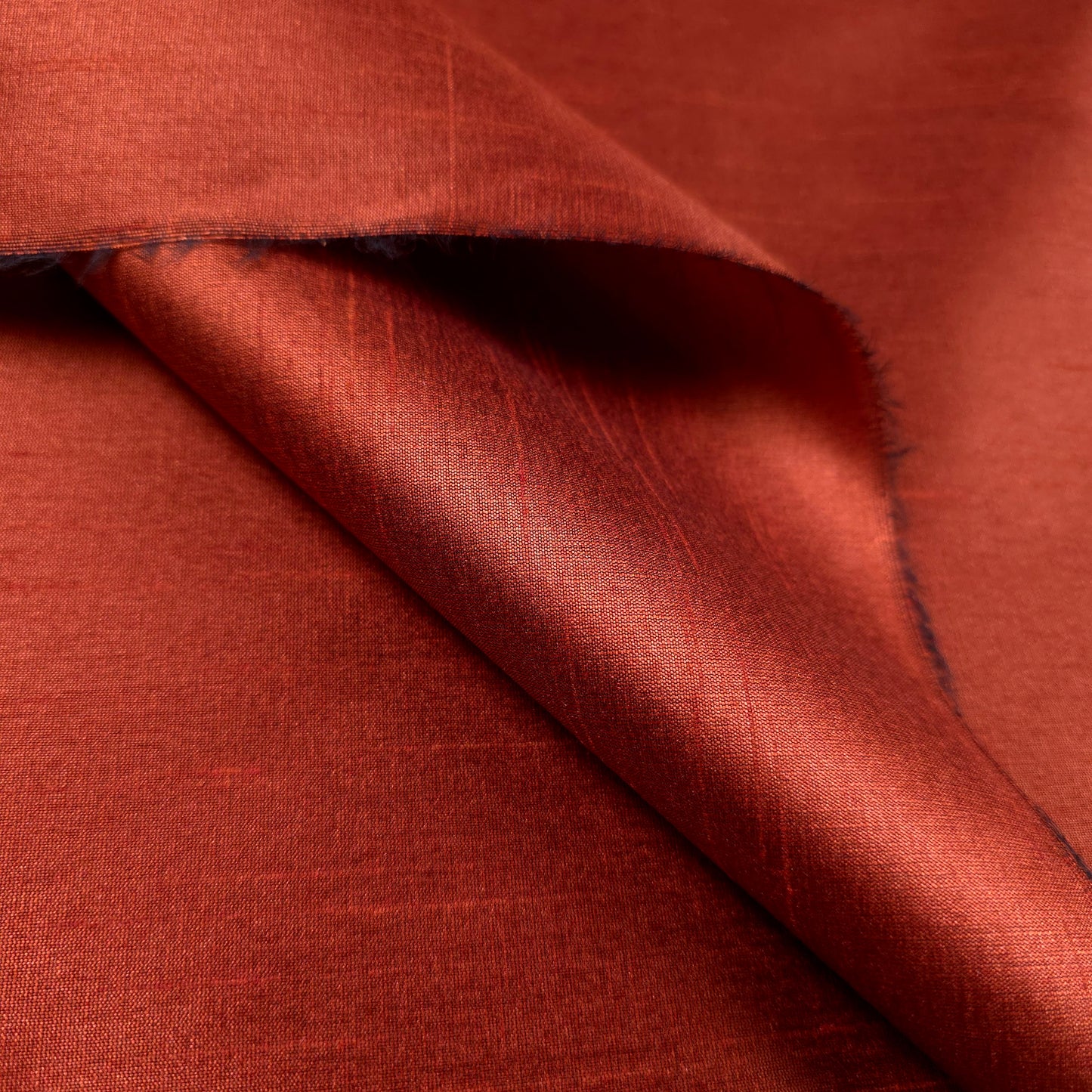 BROWN CINNAMON BARK FAUX SILK DUPIONI