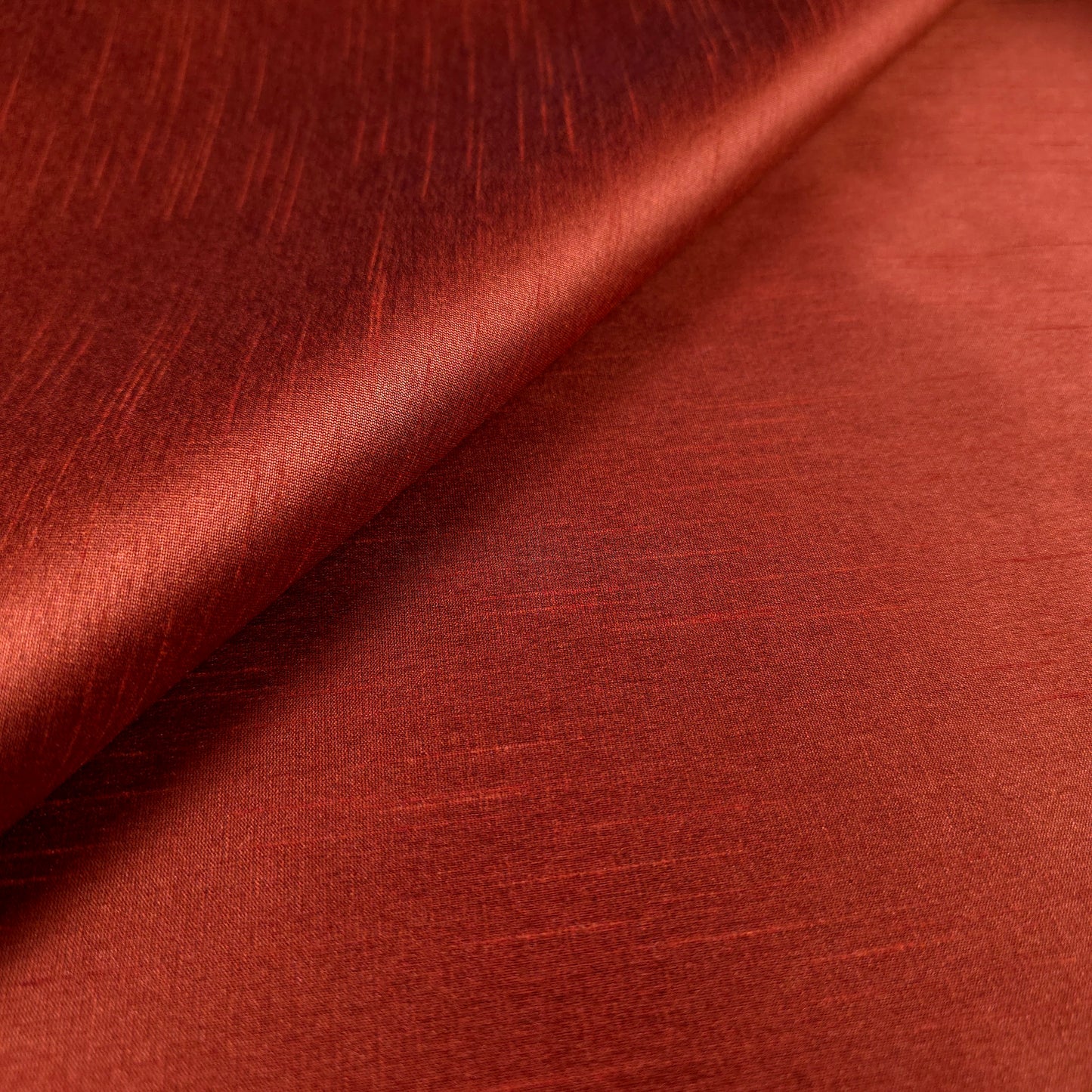 BROWN CINNAMON BARK FAUX SILK DUPIONI