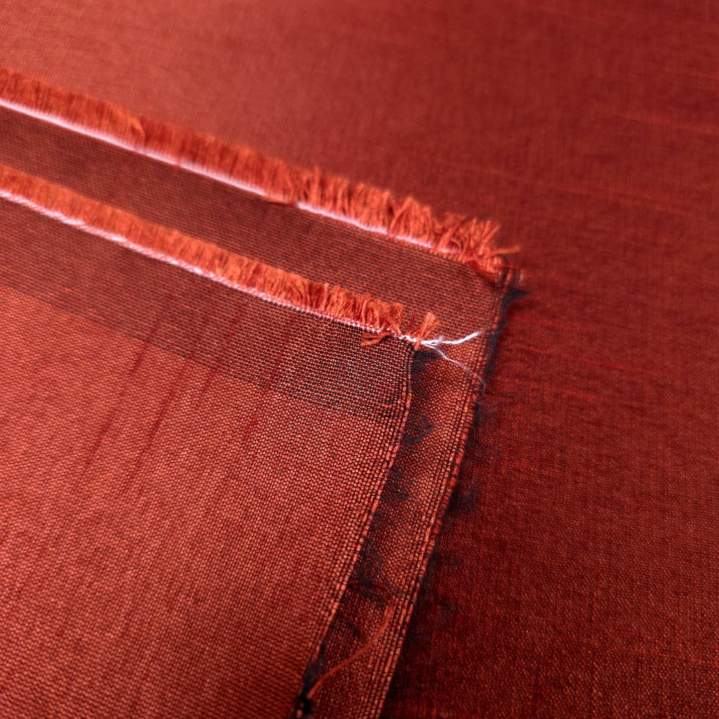 BROWN CINNAMON BARK FAUX SILK DUPIONI
