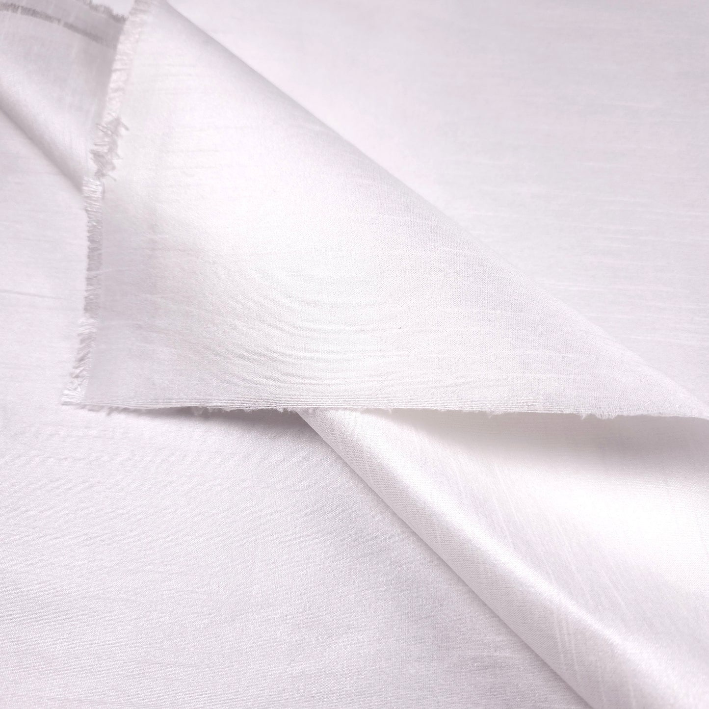 NEUTRAL WHITE FAUX SILK DUPIONI